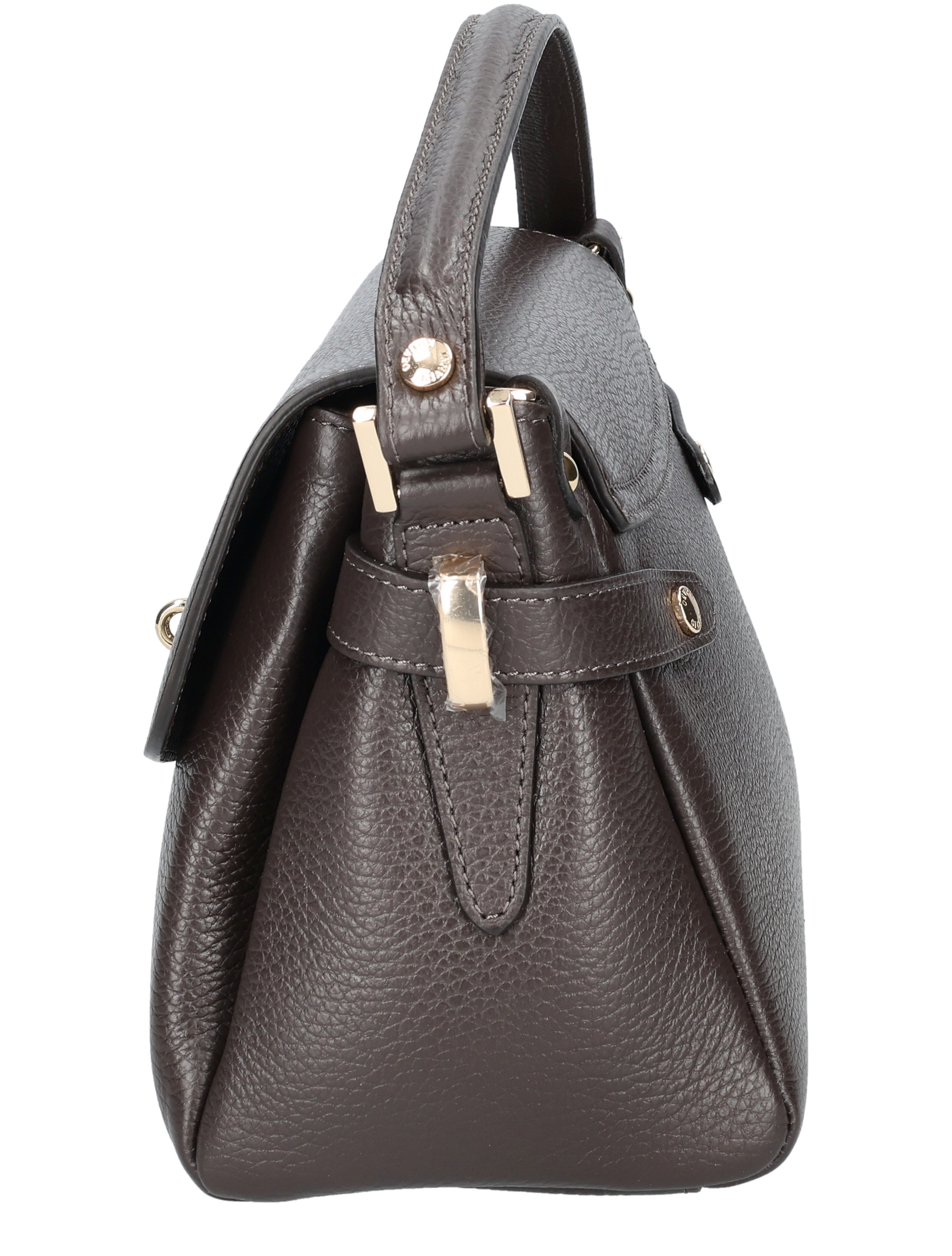 handtas, leder, bruin, riem, metalen_knoop
