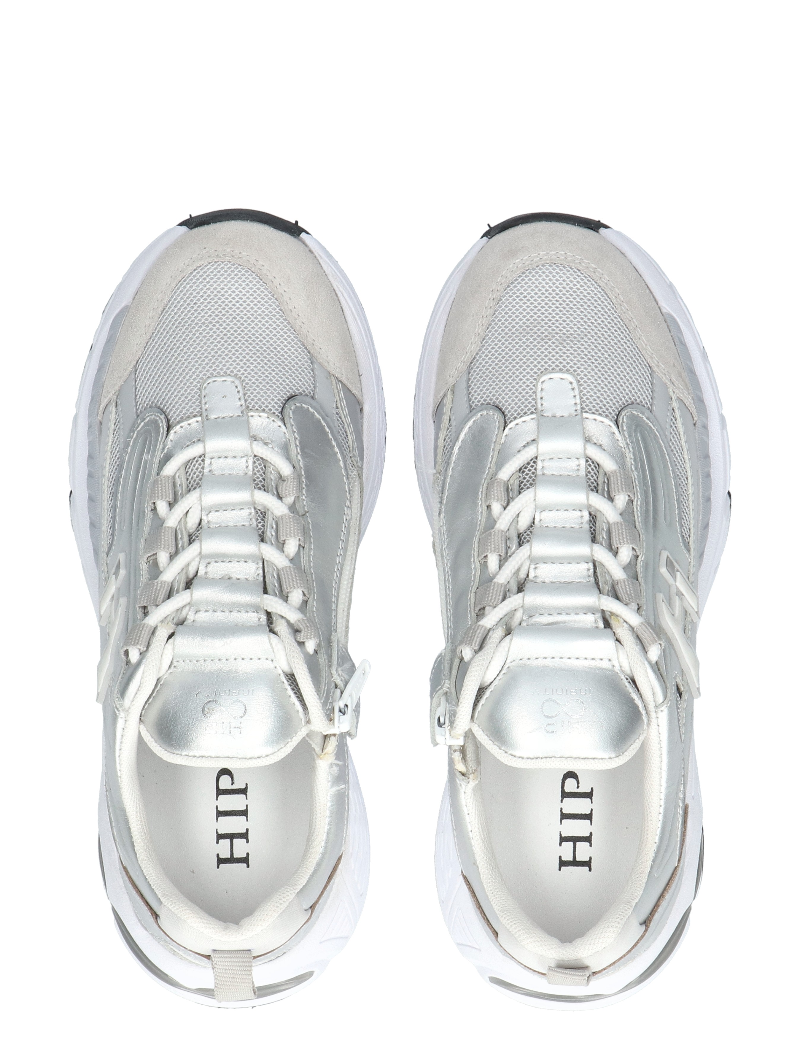 Hip - H1660  Silver Combi - Meisjes - Veterschoenen - 50592_54_7