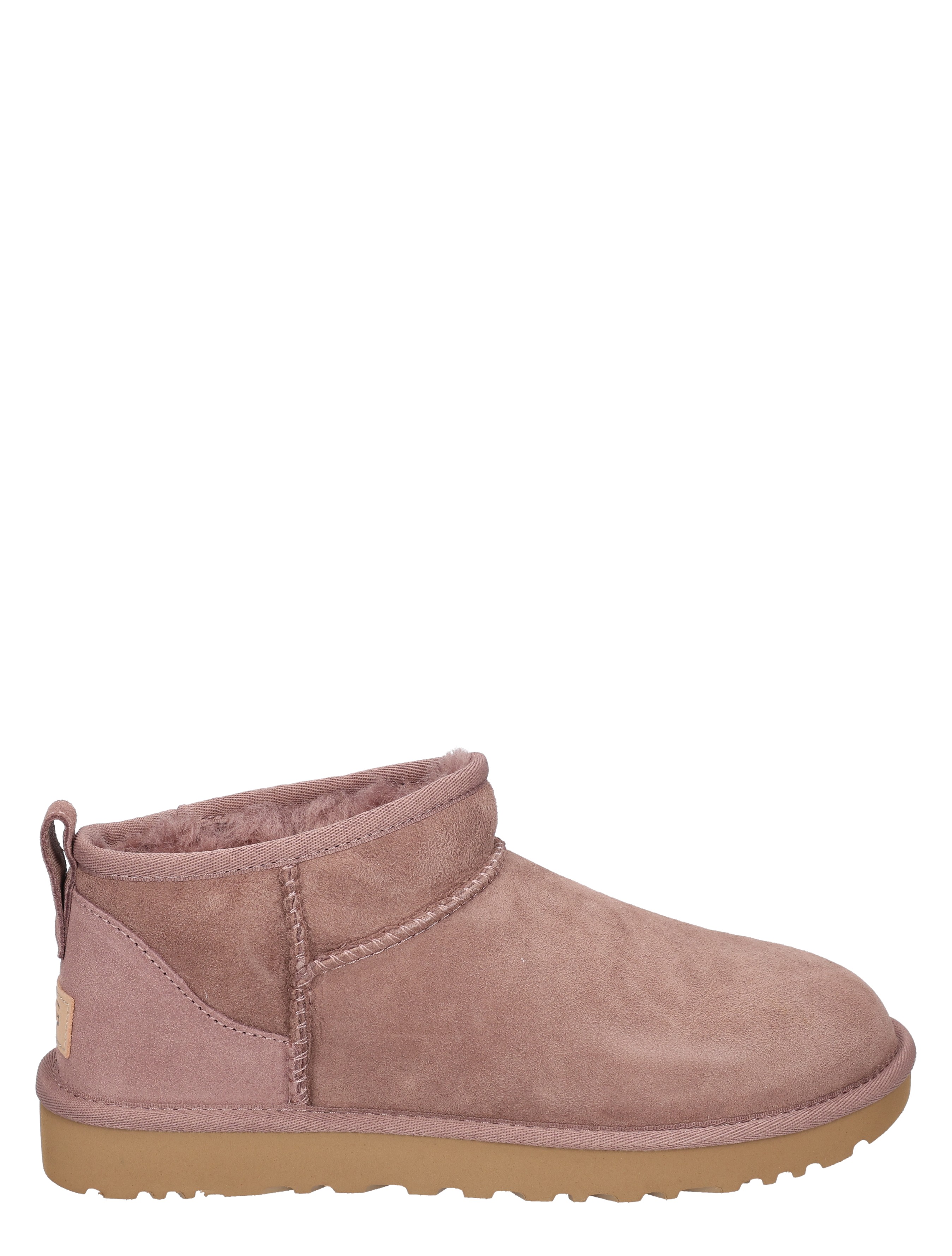 Enkelboots, Suède, Roze, Wolvoering, Rubberen zool
