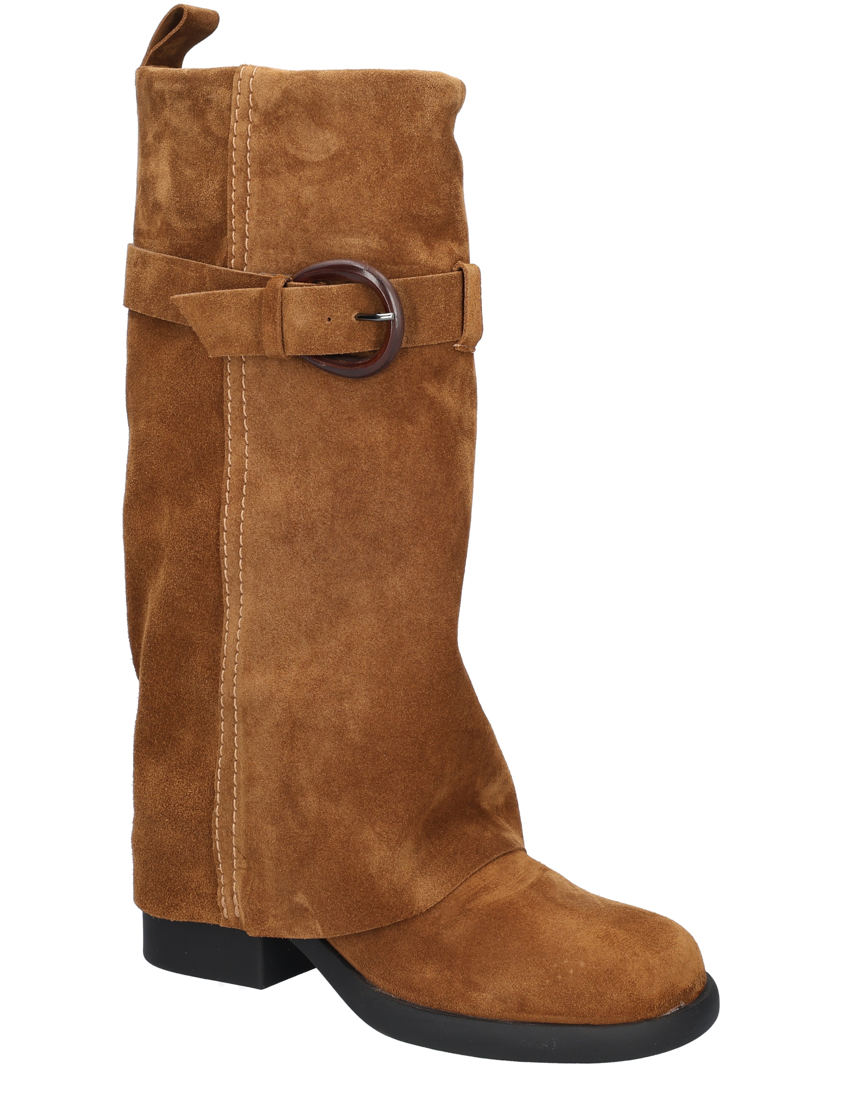 boot, ankle boot, suede, buckled, brown
