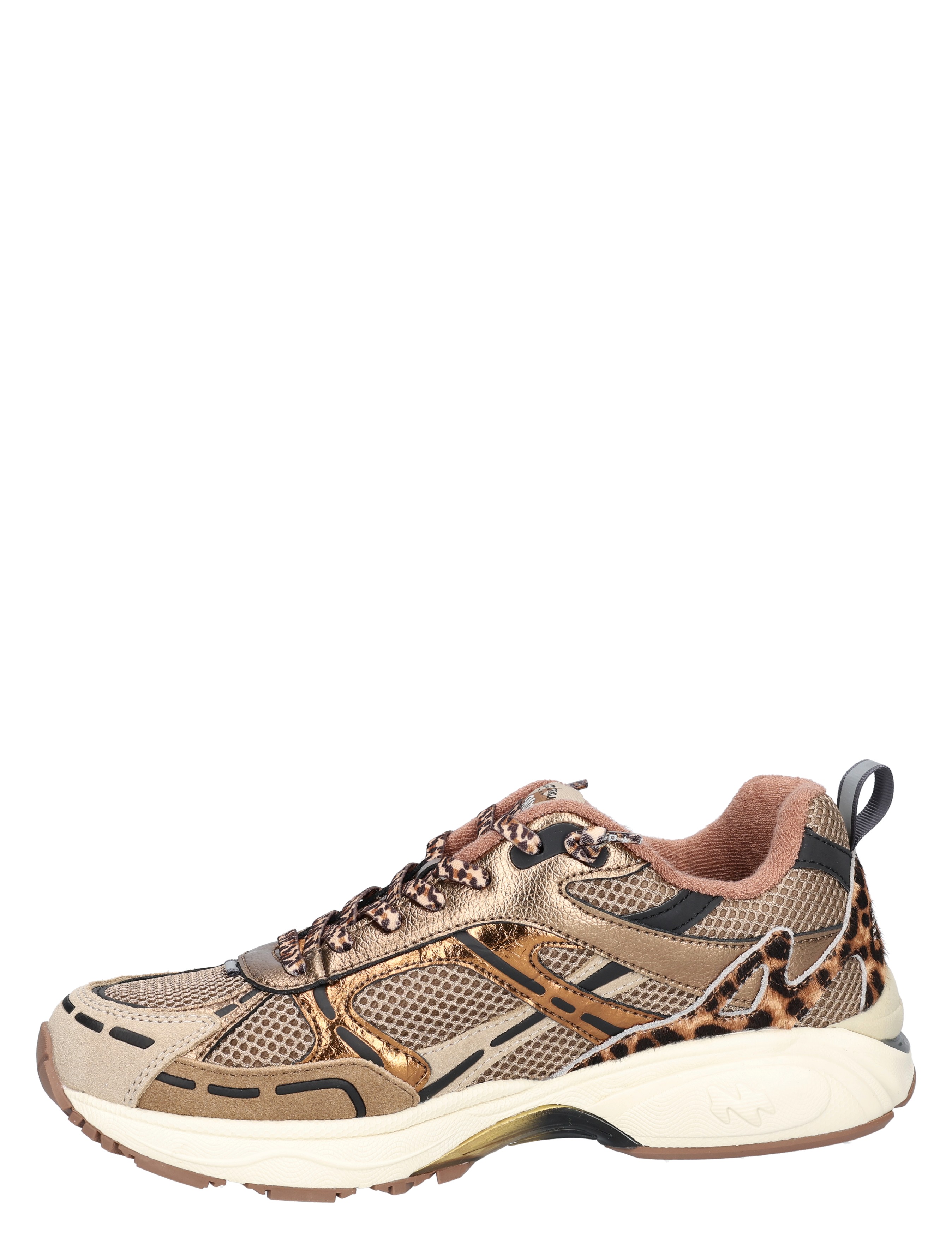 sneaker, leger, mesh, leopard, veters