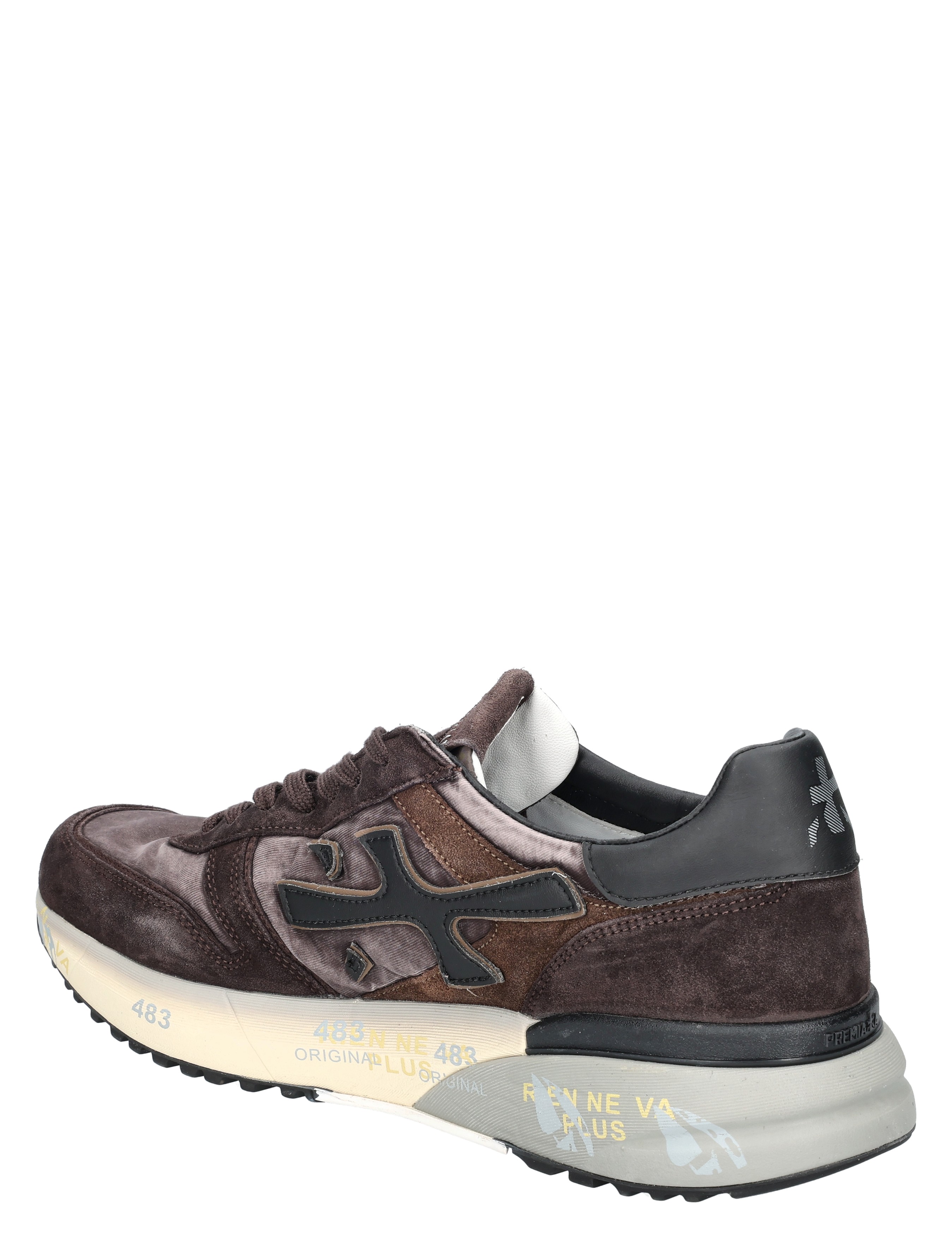 sneaker, suede, bruin, suede leer mix, donkerbruin tint