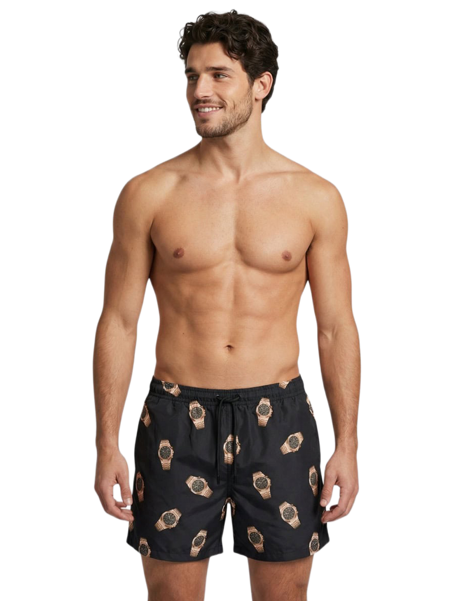 Baron Filou - Swim Shorts All Over Watches Allover Watches Navy Blue - Heren - Broeken & Shorts - 50617_33_2