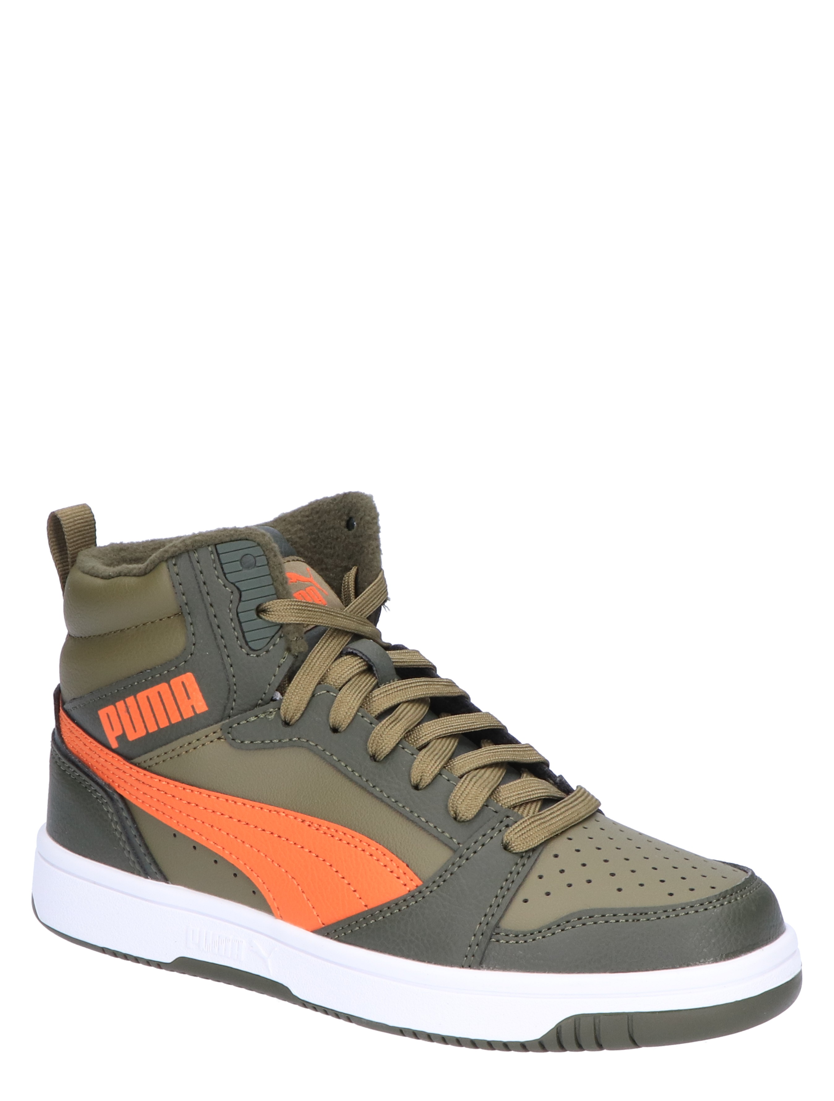 Puma - Rebound V6 Mid Wheater Jr Dark Olive Maple Syrup - Meisjes - Jongens - Sneakers - Sneakers - Hoge Sneakers - Hoge Sneakers - 44966_66_3