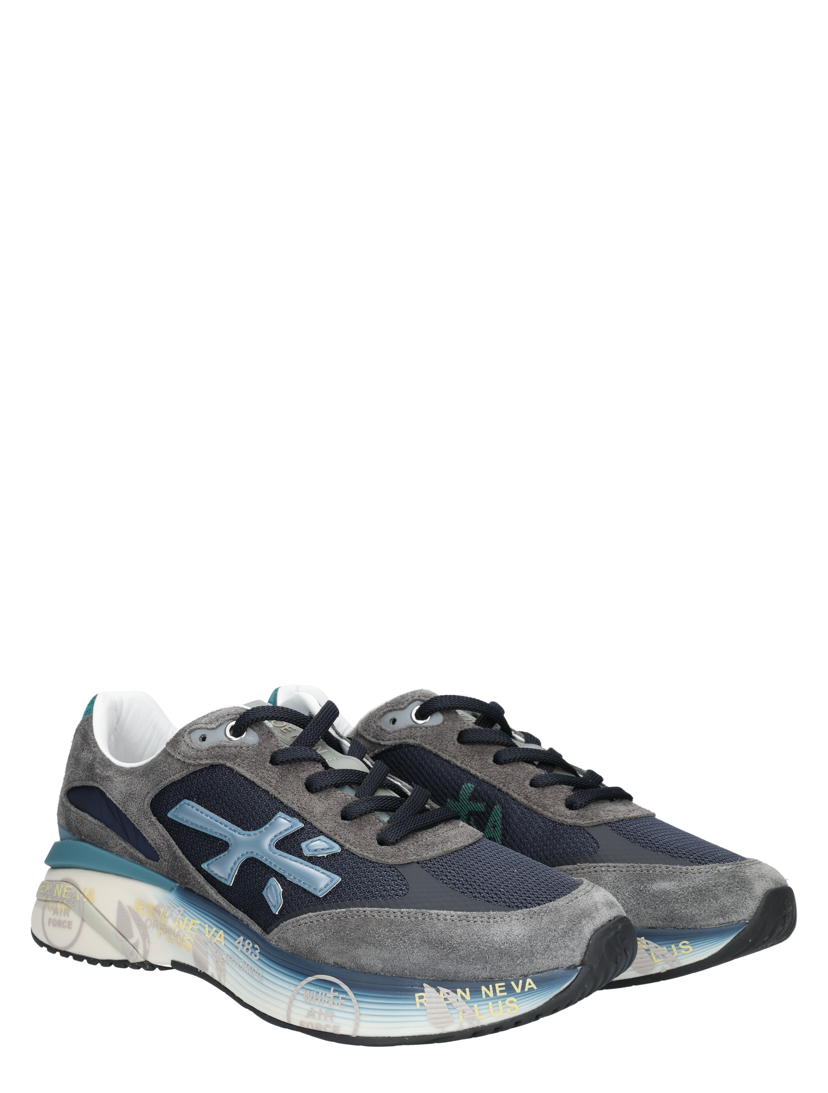 Premiata - Moerun Men 7772 Blue Grey - Heren - Lage Sneakers - Sneakers - 48846_39_5
