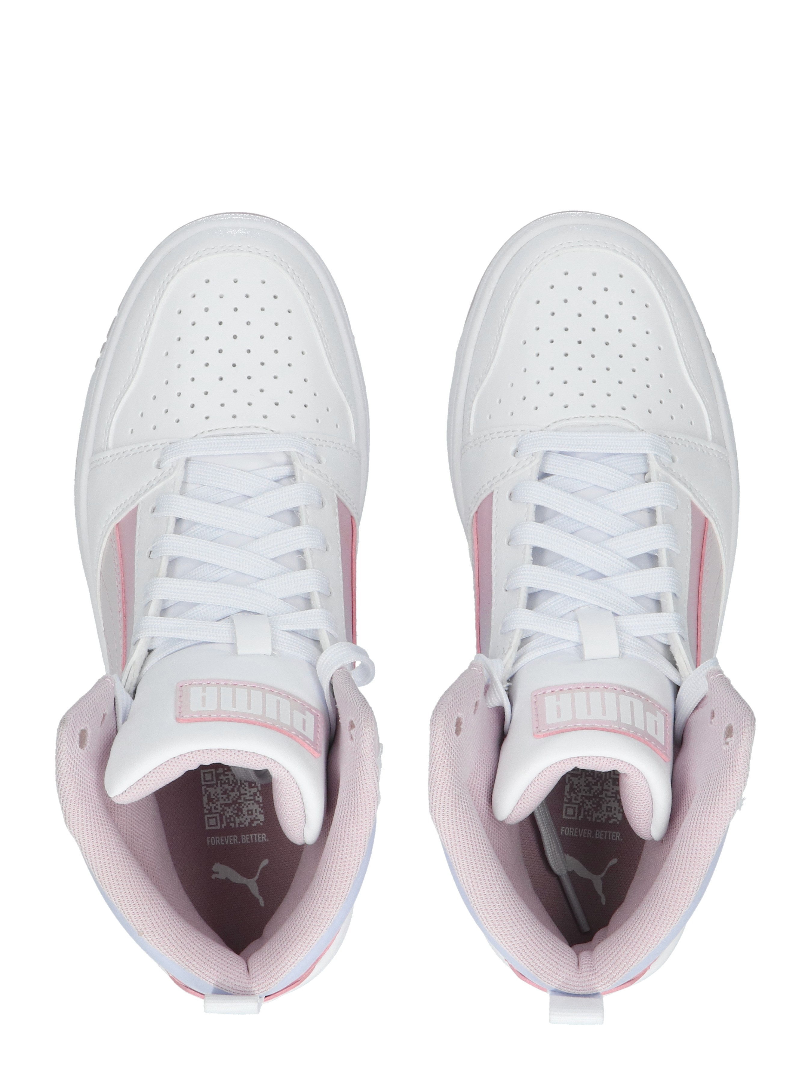 Puma - Rebound V6 Mid Blurry Dreams White Mauve Cool - Meisjes - Sneakers - Hoge Sneakers - 46453_84_7