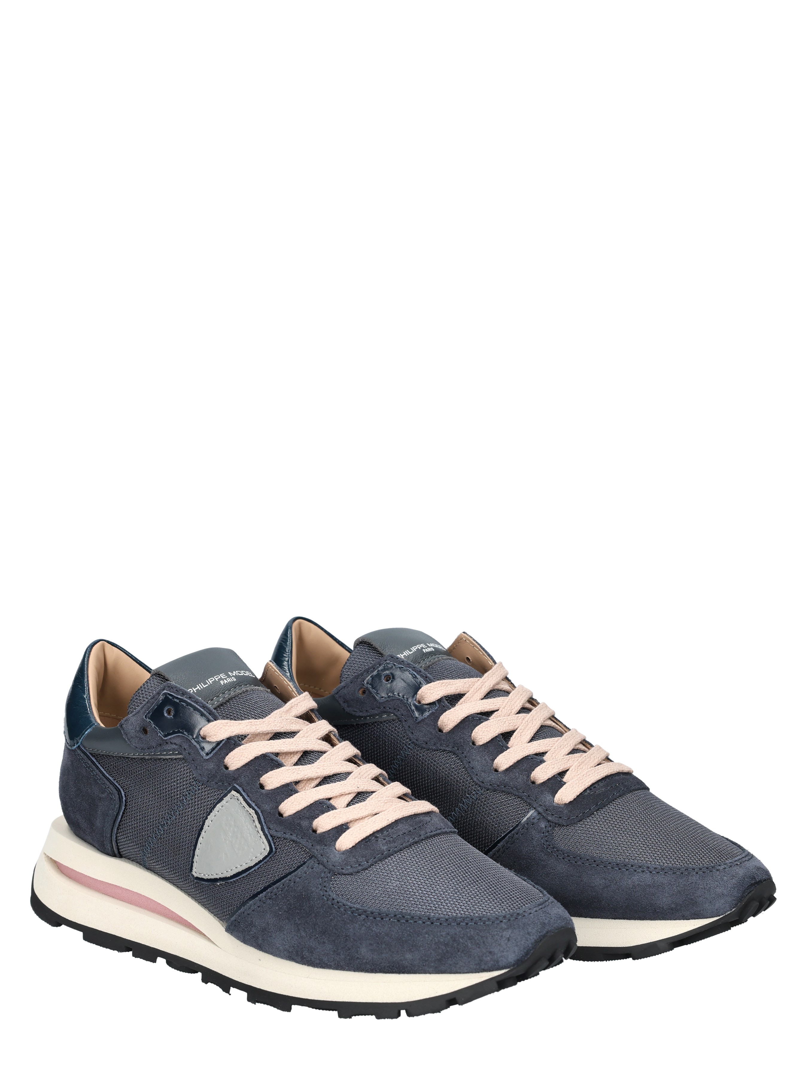 sneakers, donkerblauw, sportschoenen, lacetten, mesh