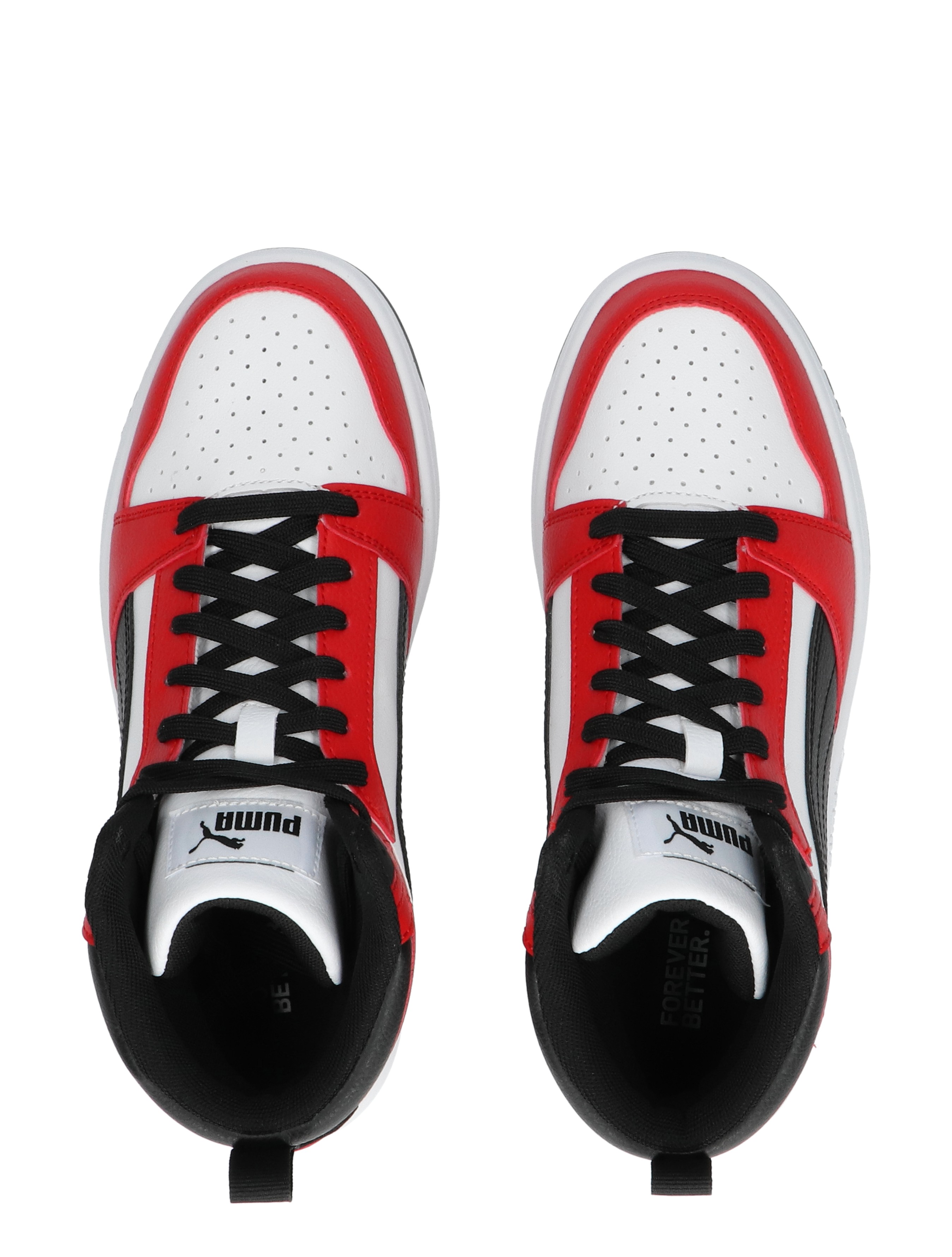 Puma - Rebound V6 Mid Jr White Black All Time - Meisjes - Jongens - Sneakers - Sneakers - Hoge Sneakers - Hoge Sneakers - 44977_84_7