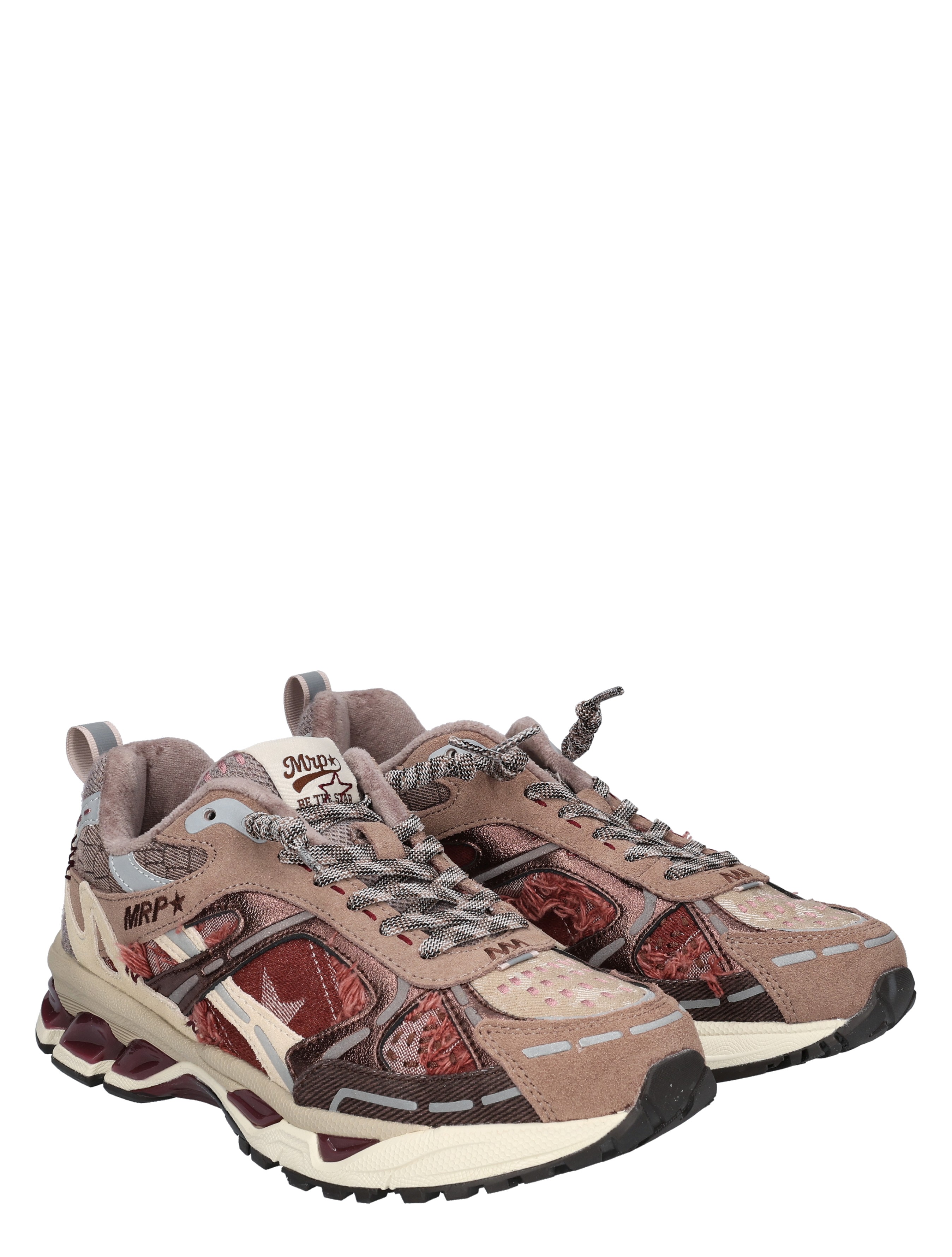 sneakers, woud, roze, mesh, gelaagde panelen