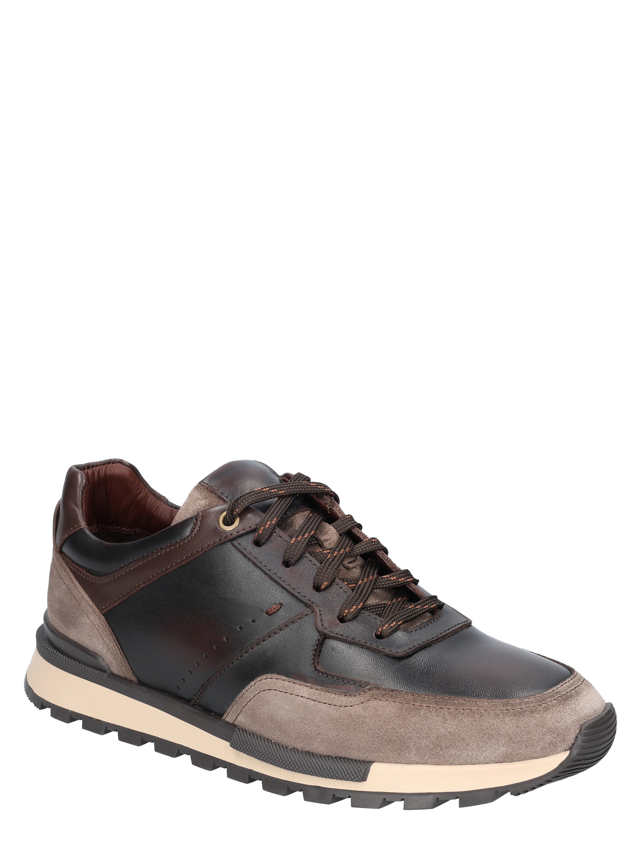 sneaker, heren, bruine sneaker, leer, wafelzool