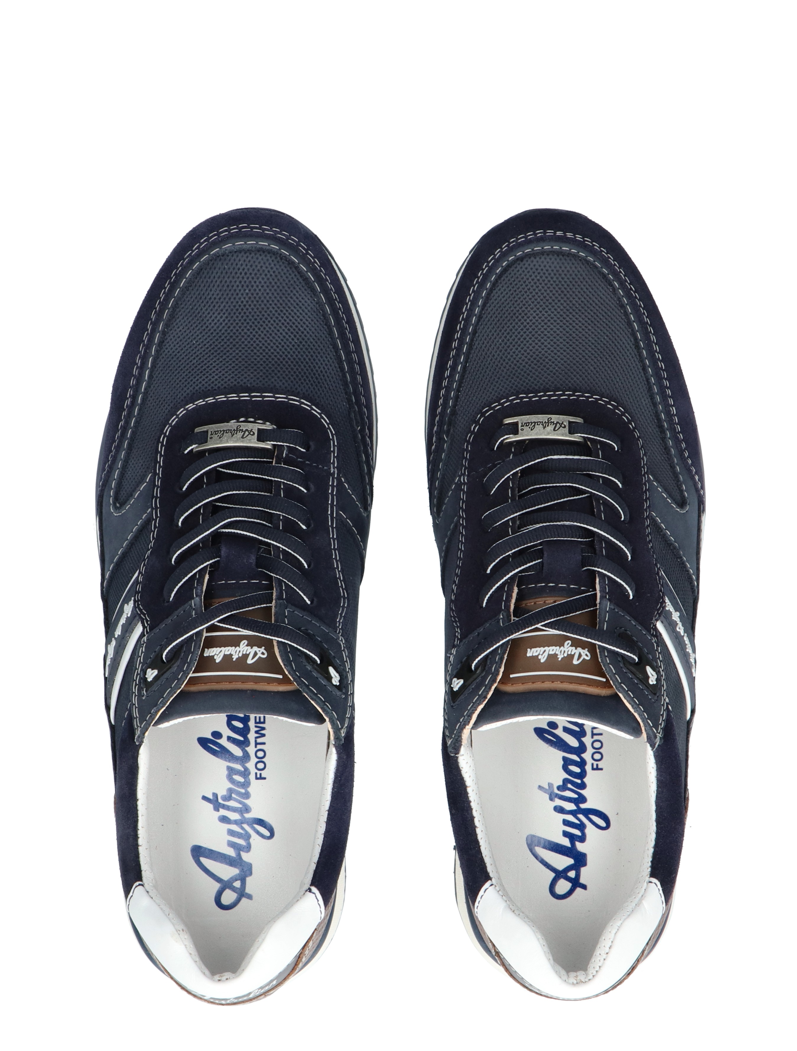 Australian - Filmon Mid Blue Cognac G-Wijdte - Heren - Veterschoenen - Casual Veterschoenen - Lage Sneakers - Sneakers - 44113_33_7