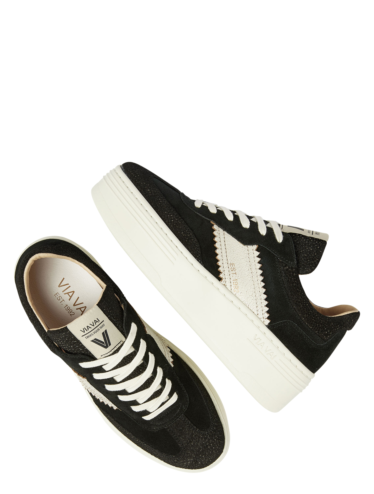 VIA VAI - 62157 Isa Romi 01-900 Black - Sneakers - Dames - Lage Sneakers - 47798_11_5