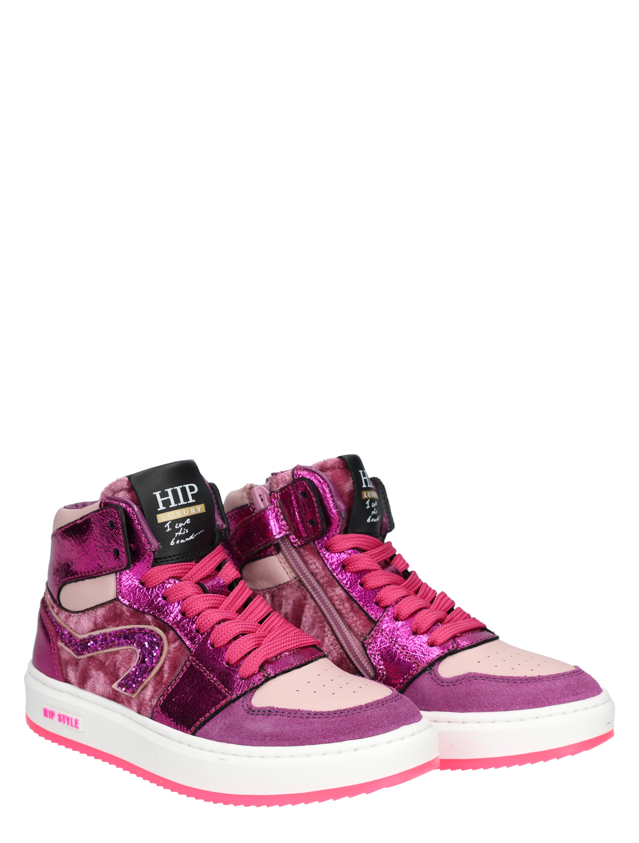 Hip - H1765 Fuchsia Combi - Meisjes - Sneakers - Hoge Sneakers - 49272_48_5