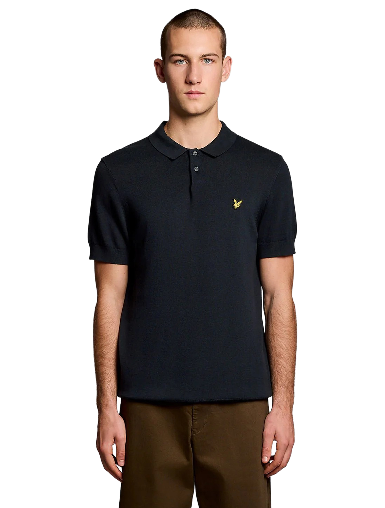Lyle and Scott - Short Sleeve Knitted Polo Dark Navy - Heren - T-Shirts & Polos - 49954_33_2