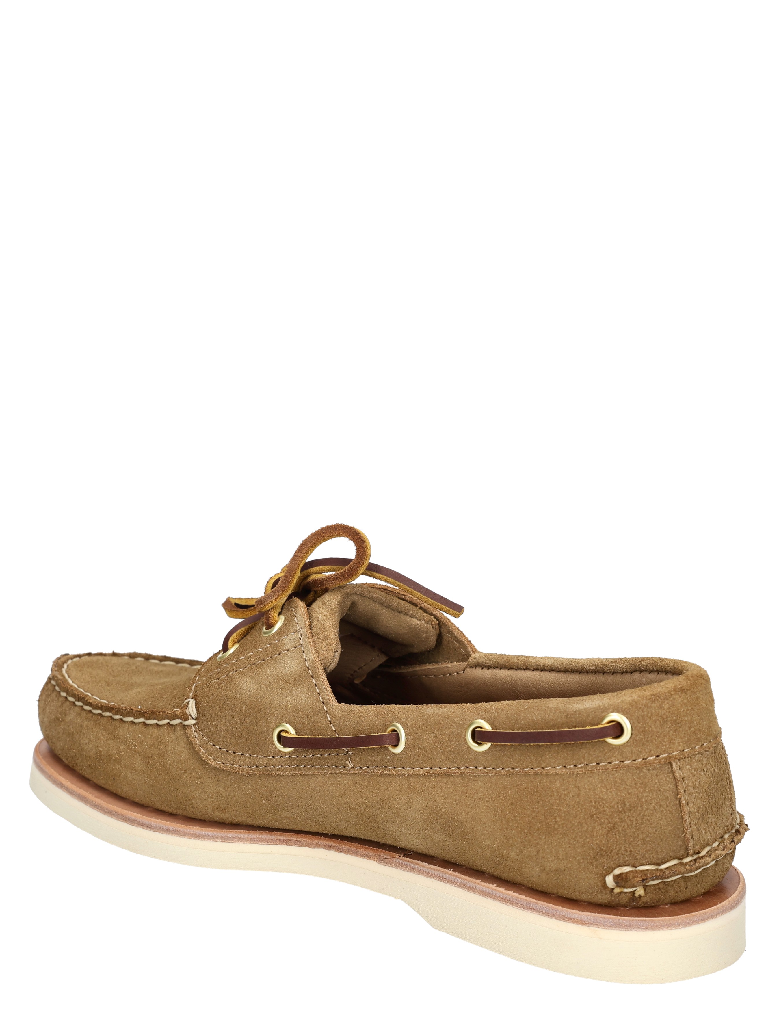 slipper, bootsschoen, suede, tan, vetersluiting