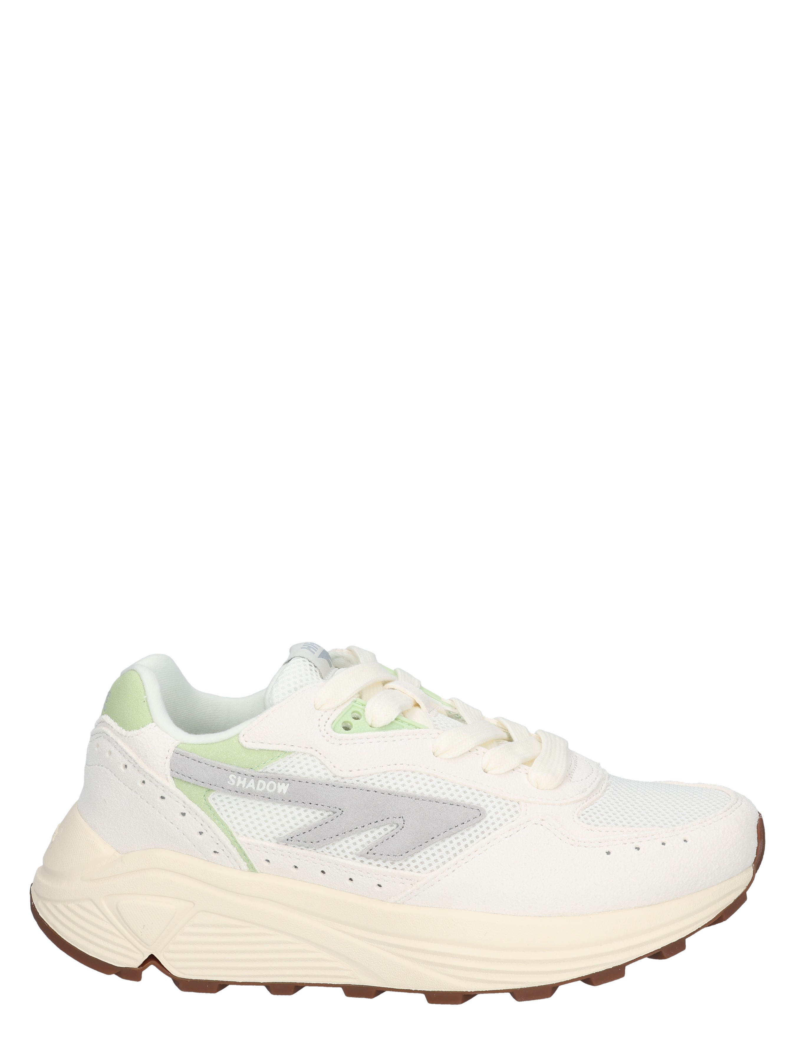 sneaker, witte schoen, mesh bovenwerk, middenzool, lederen detail