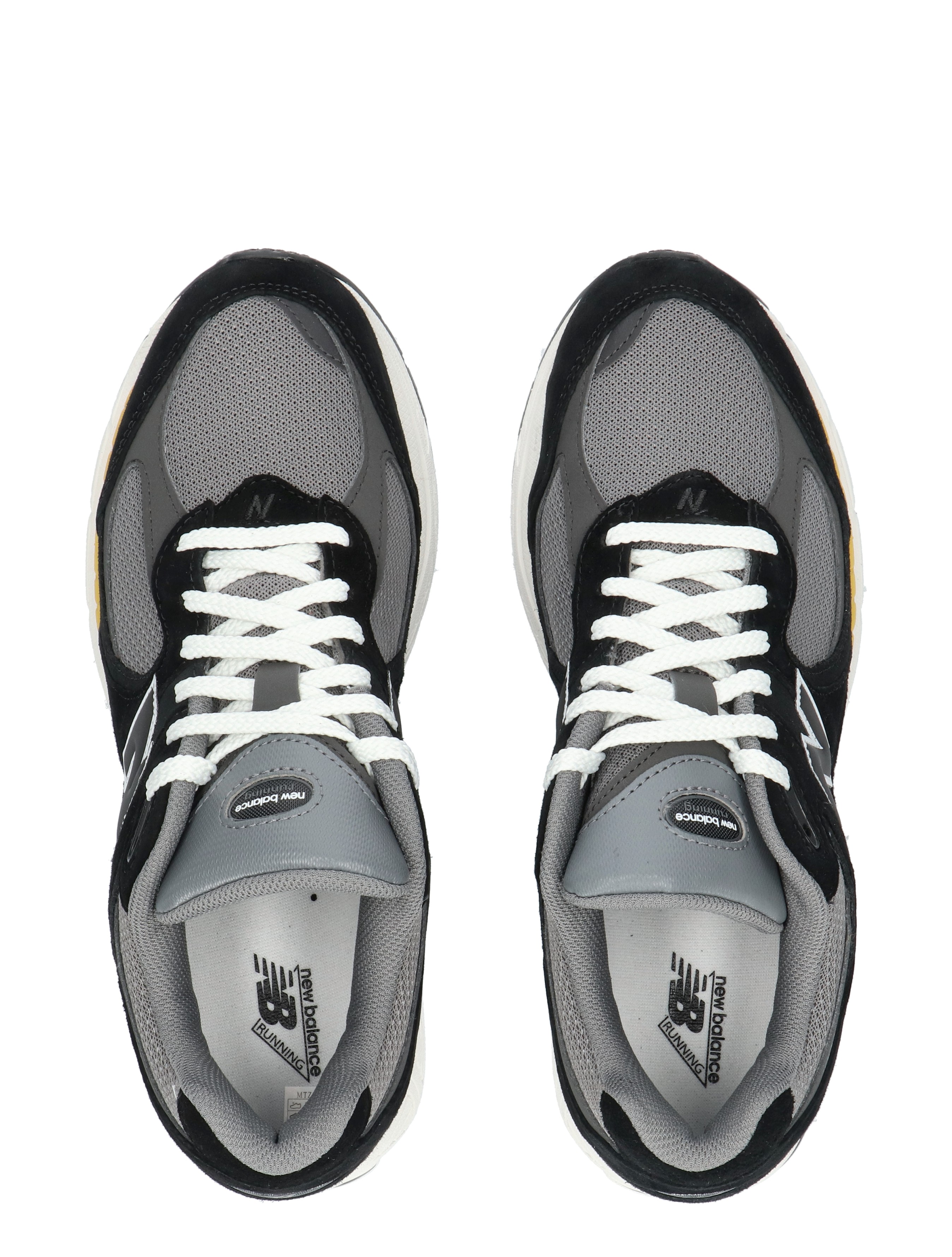 sneaker, grijs, neon, veters, loopzool