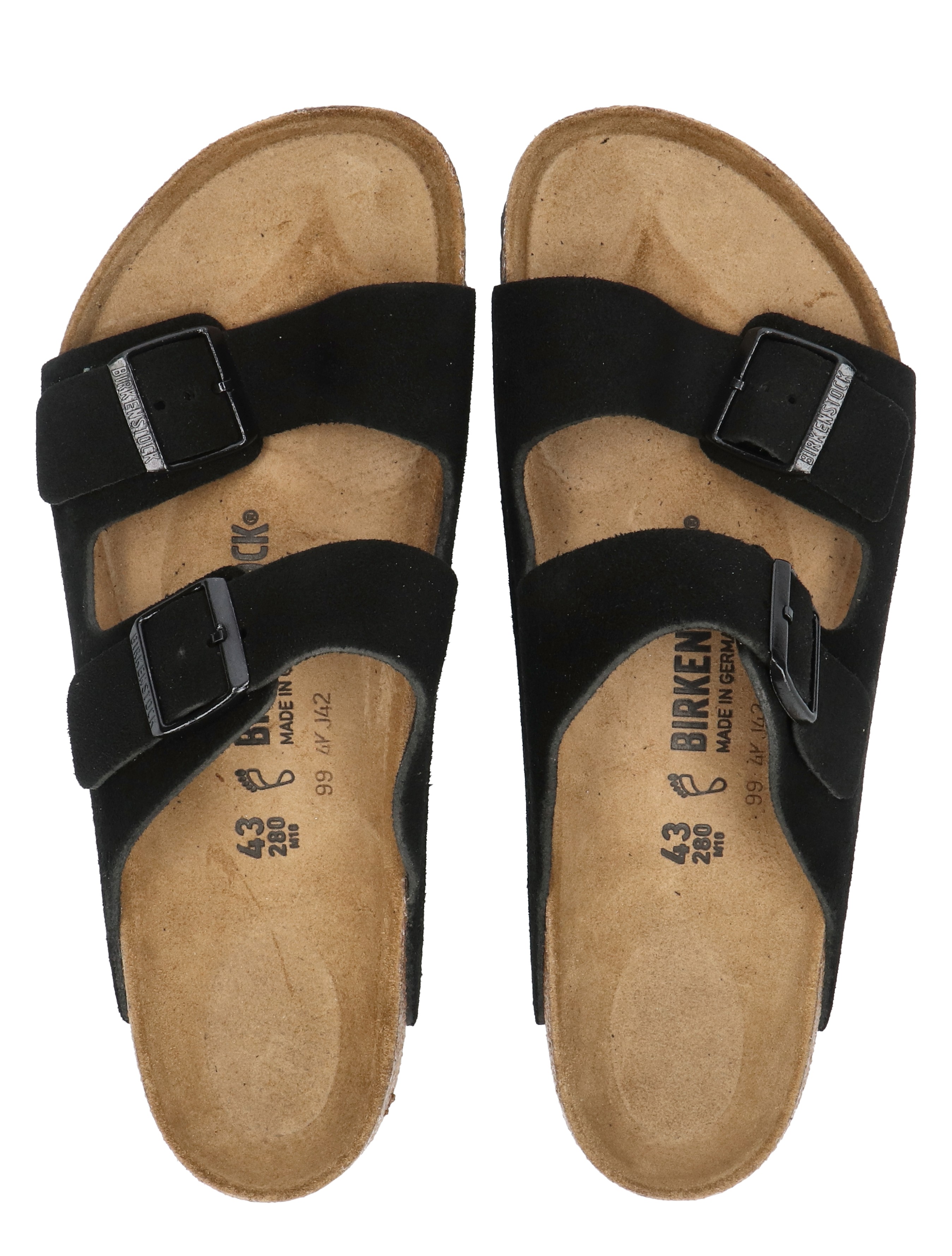 Birkenstock - Arizona Men Suede Black Regular - Heren - Slippers - 43742_11_1