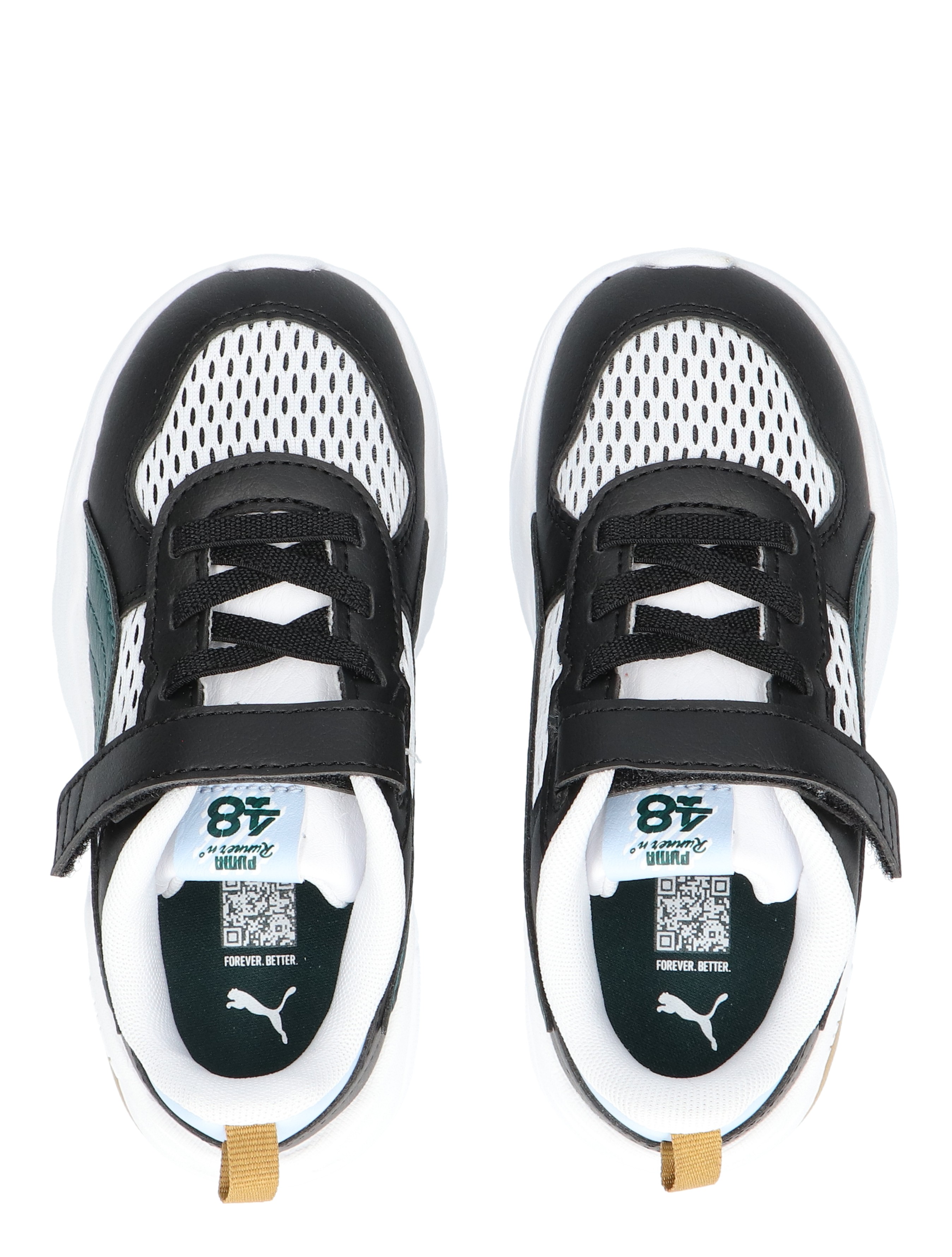 Puma - Trinity Velcro White Green - Meisjes - Jongens - Sneakers - Lage Sneakers - Lage Sneakers - Sneakers - 48090_86_7