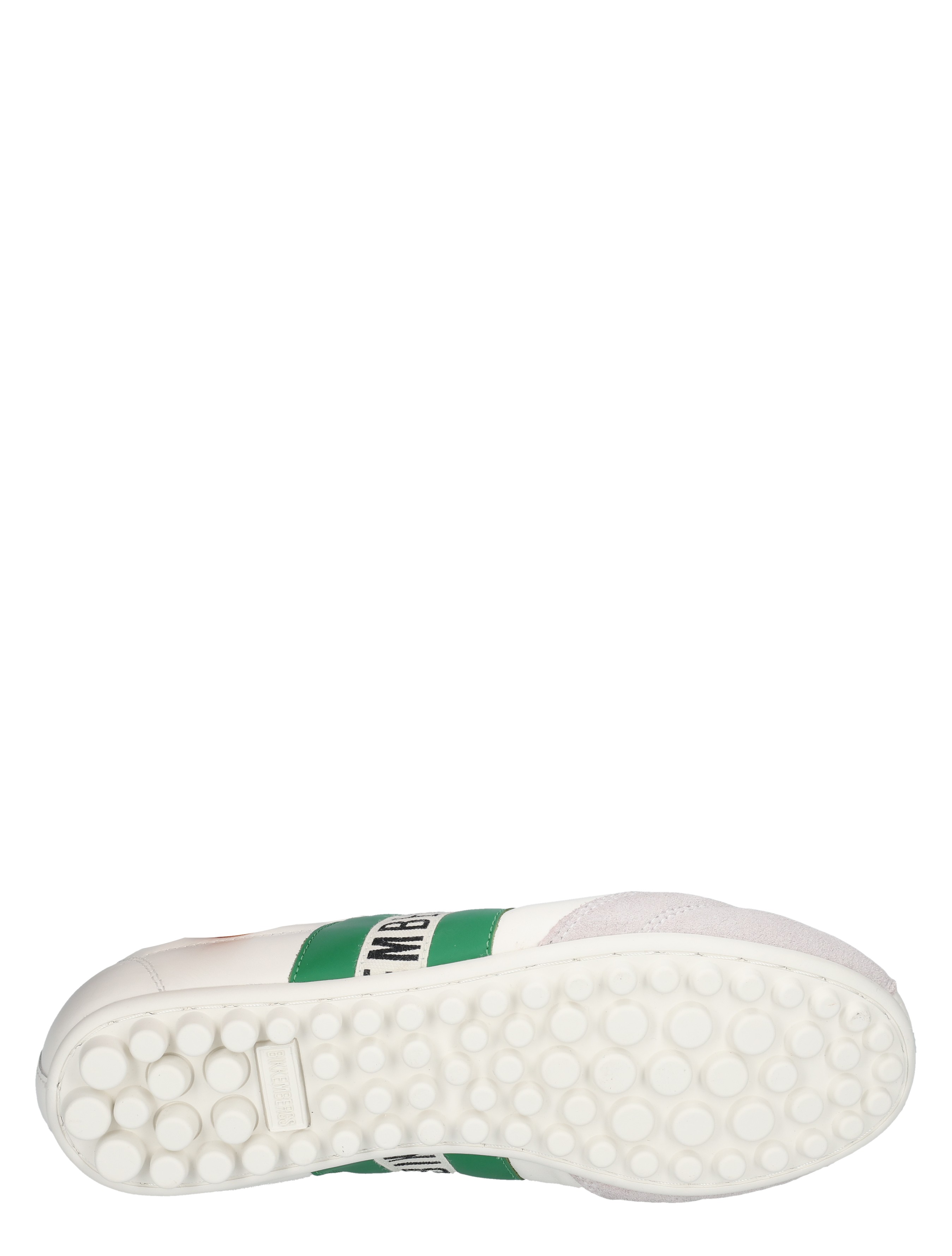 sneaker, wit, groene band, rubberen zool, casual schoen