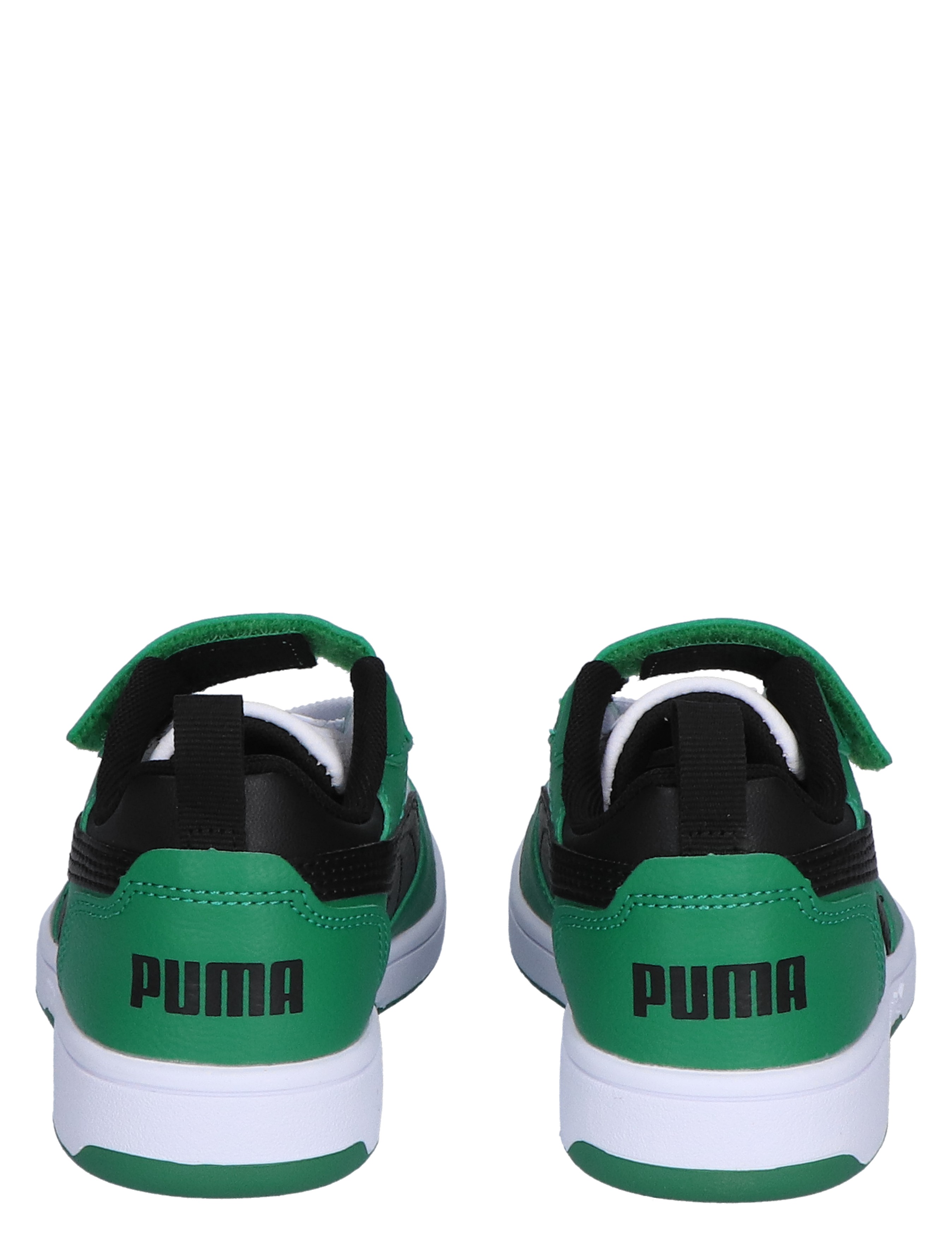 Puma - Rebound V6 Low Basket Velcro White Black Green - Meisjes - Jongens - Sneakers - Lage Sneakers - Lage Sneakers - Sneakers - Klittenbandschoenen - Klittenbandschoenen - 46452_86_6