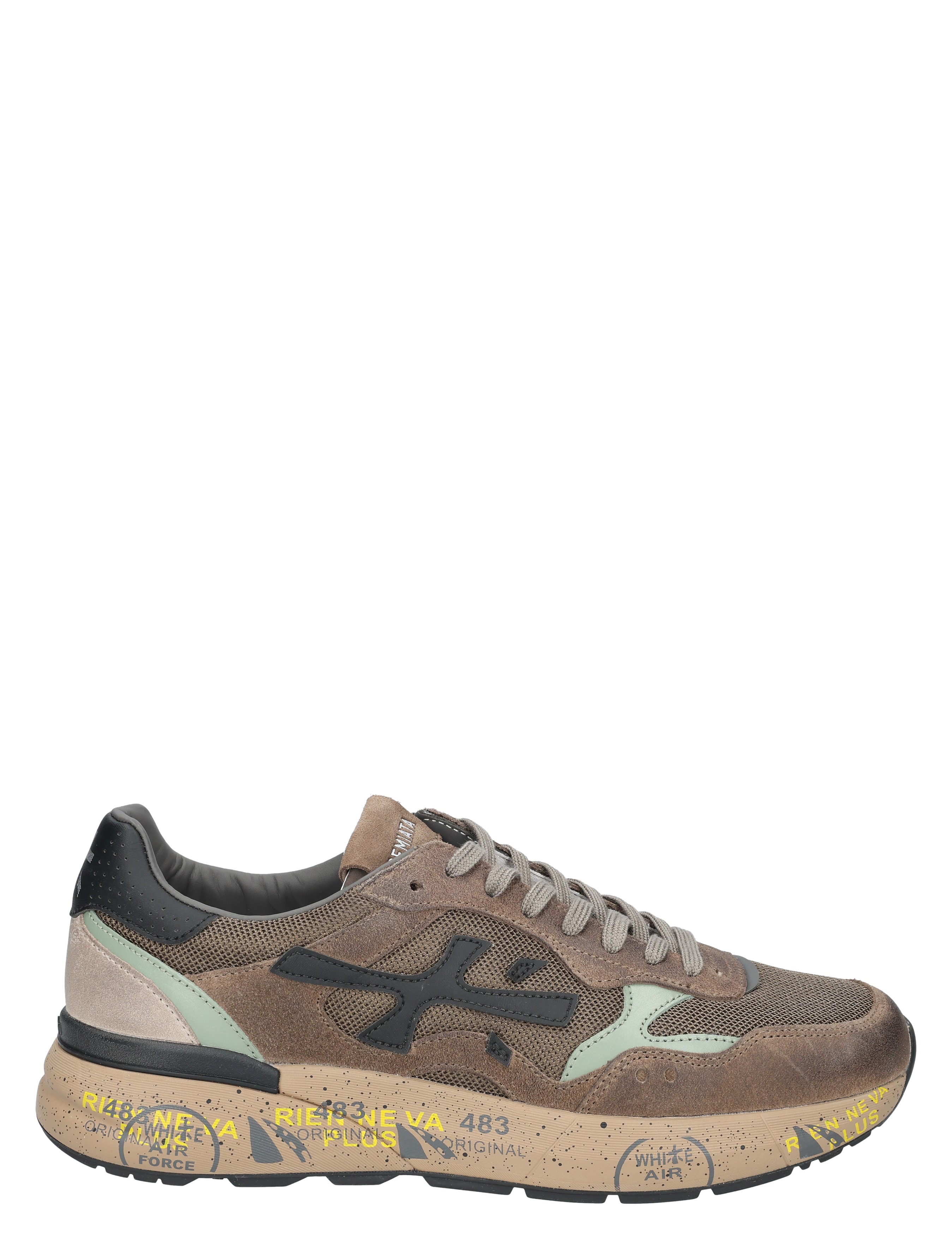 sneaker, laufschuh, braun, mesh, sole-details