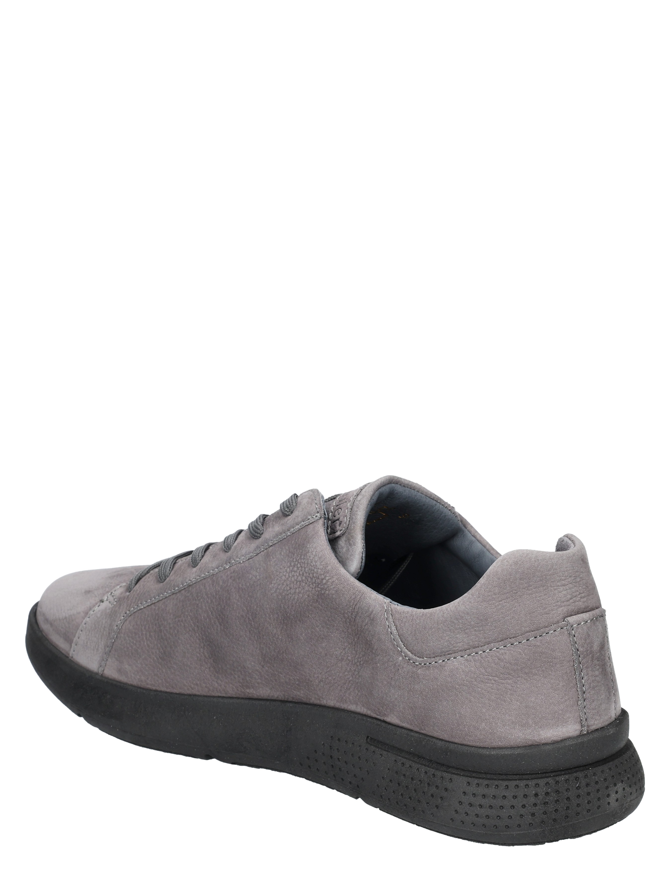 sneaker, grijs, leer, laag model, zachte zool