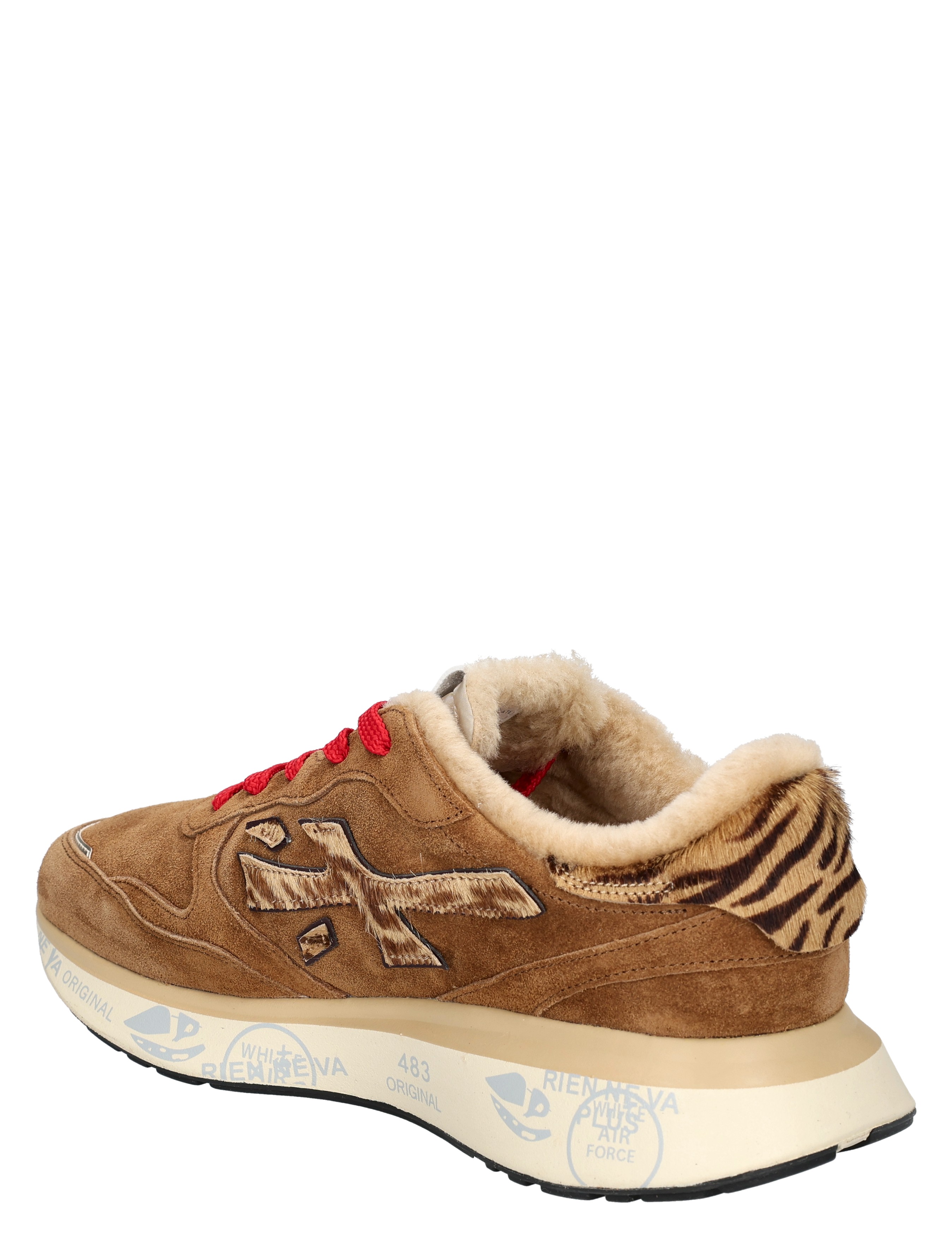suede, bruin, veters, schapenvacht, dierenprint