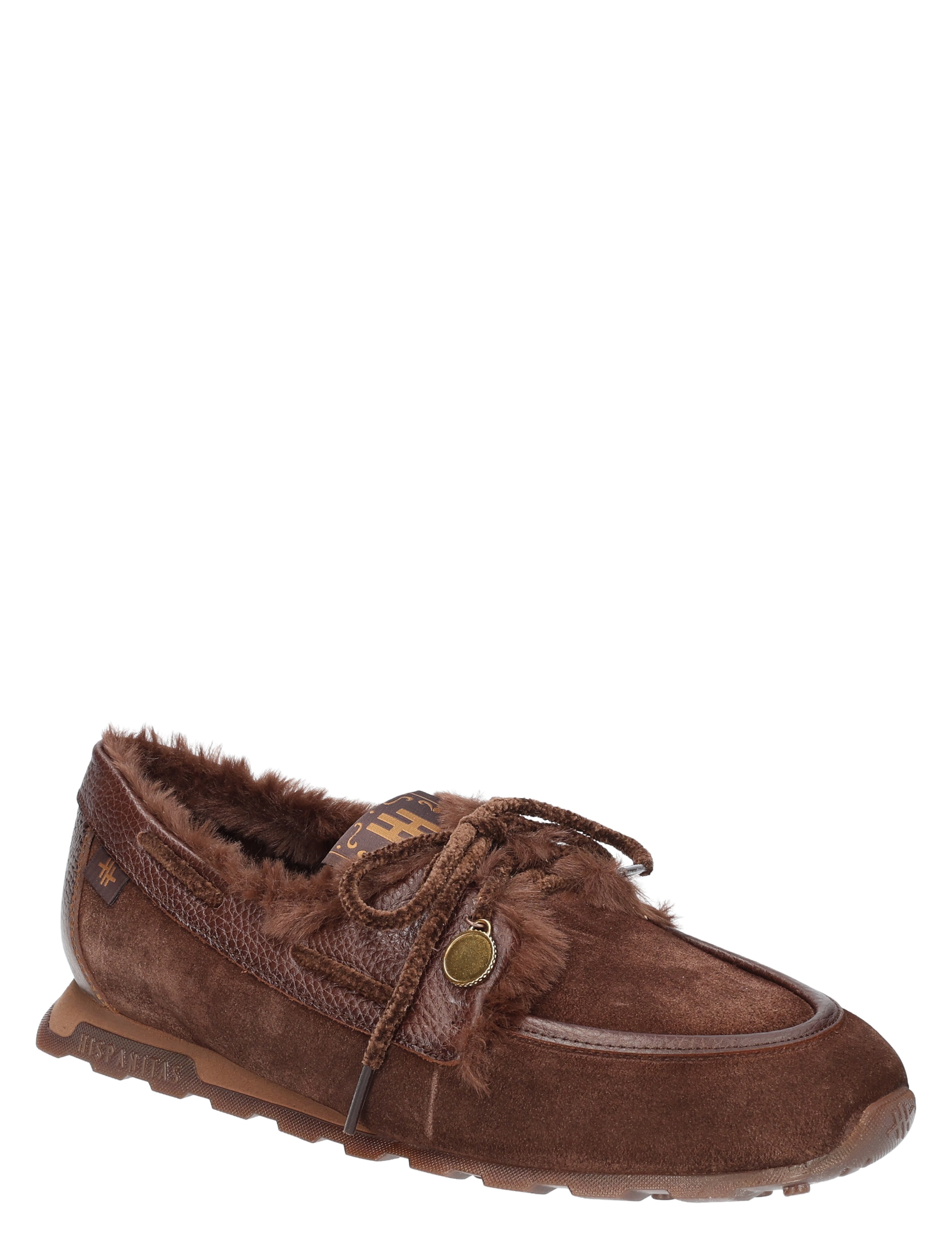 haarlijn laars, bruine mocassin, luxe slofjes, pluche interieur, dimple slof