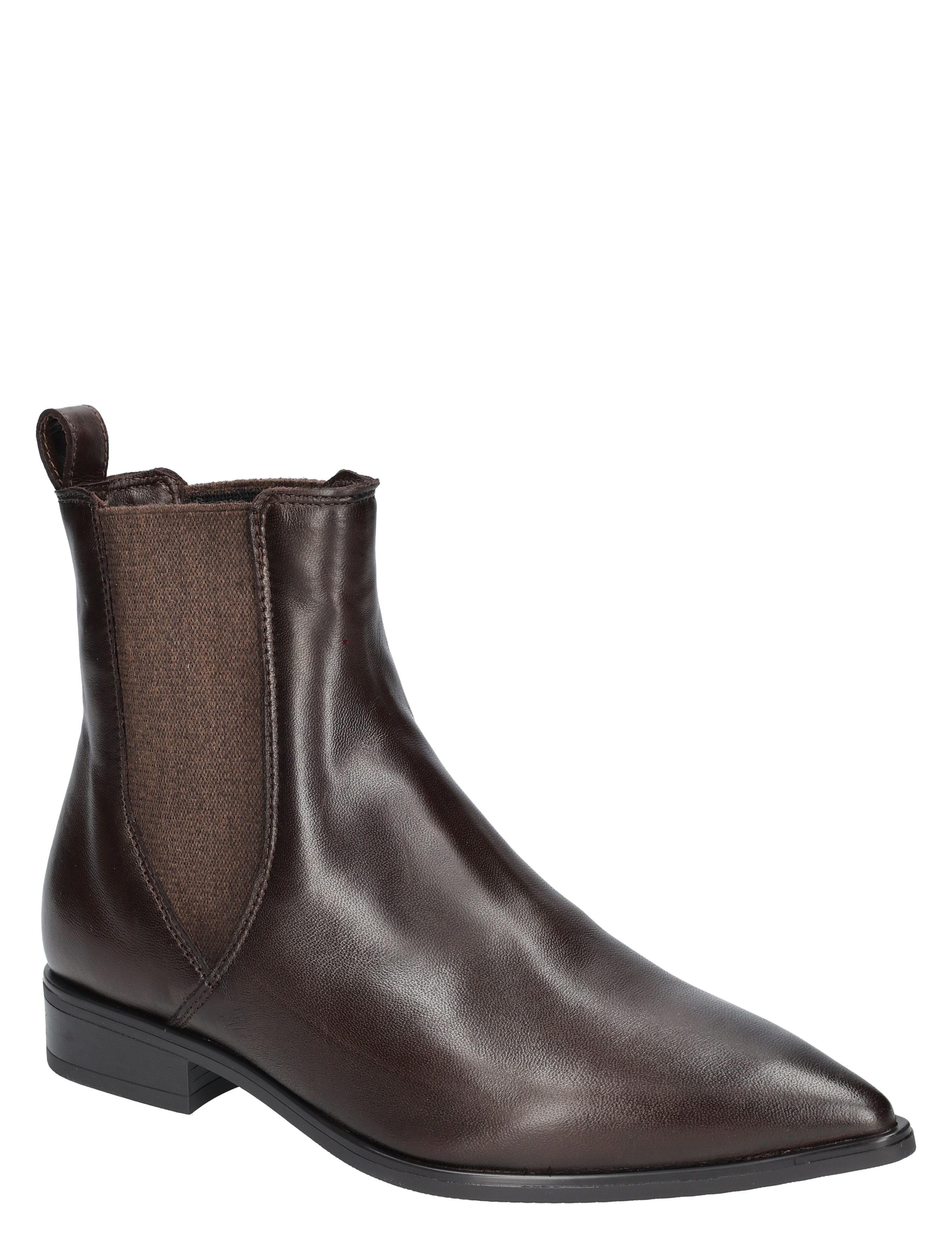 boots, ankle boot, leder, bruin, slip-on