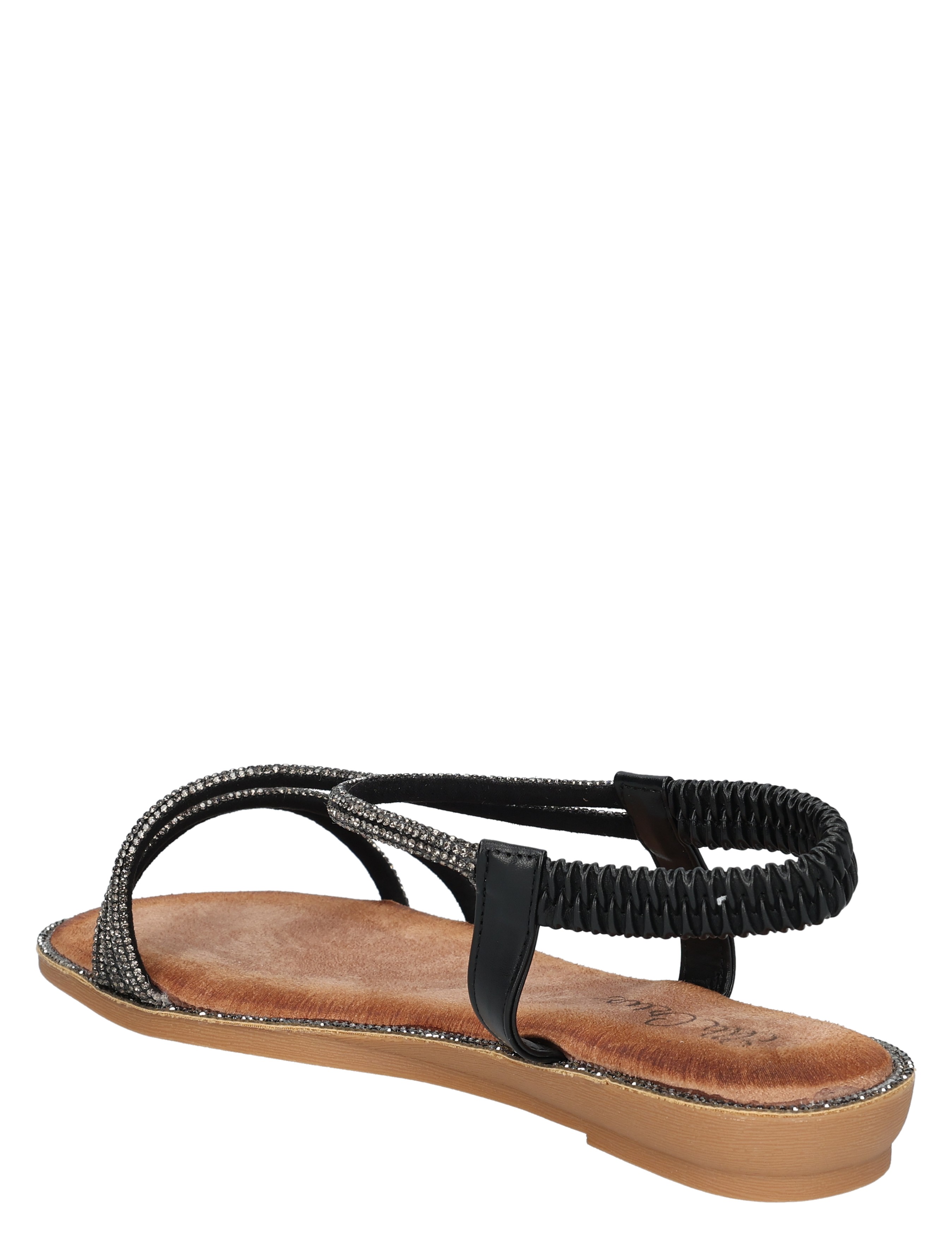 sandalen, sandalen met lage hak, strass, bandjes, zachte zolen