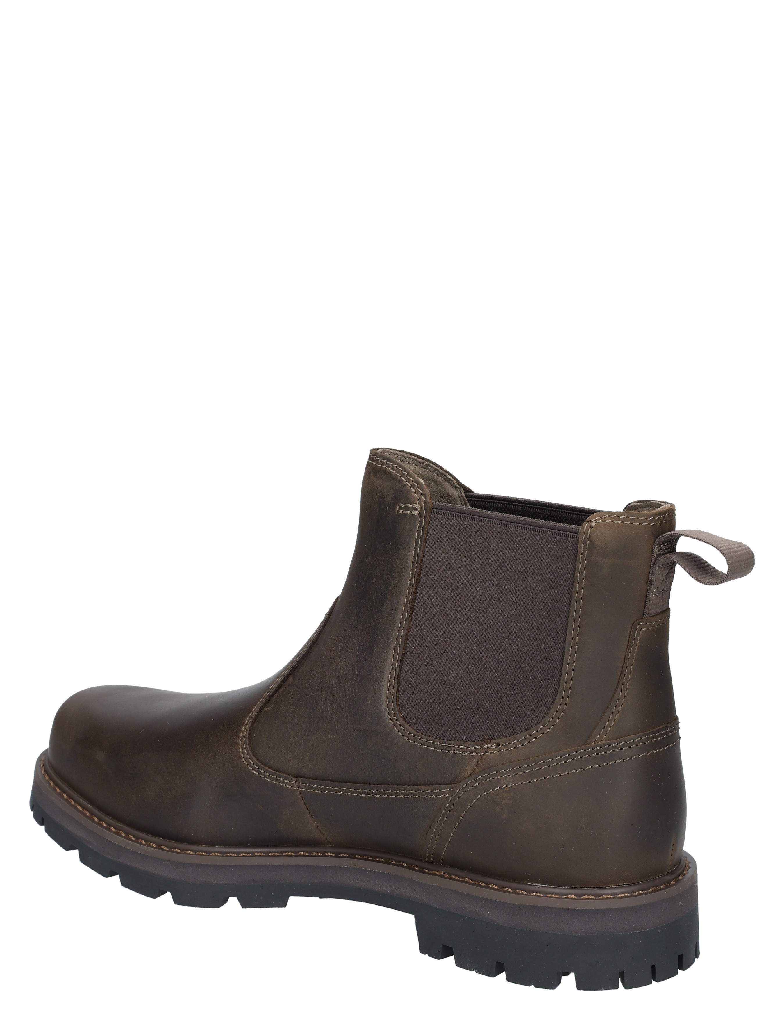 boot, ankle boot, brown, leather, slip-on elastic