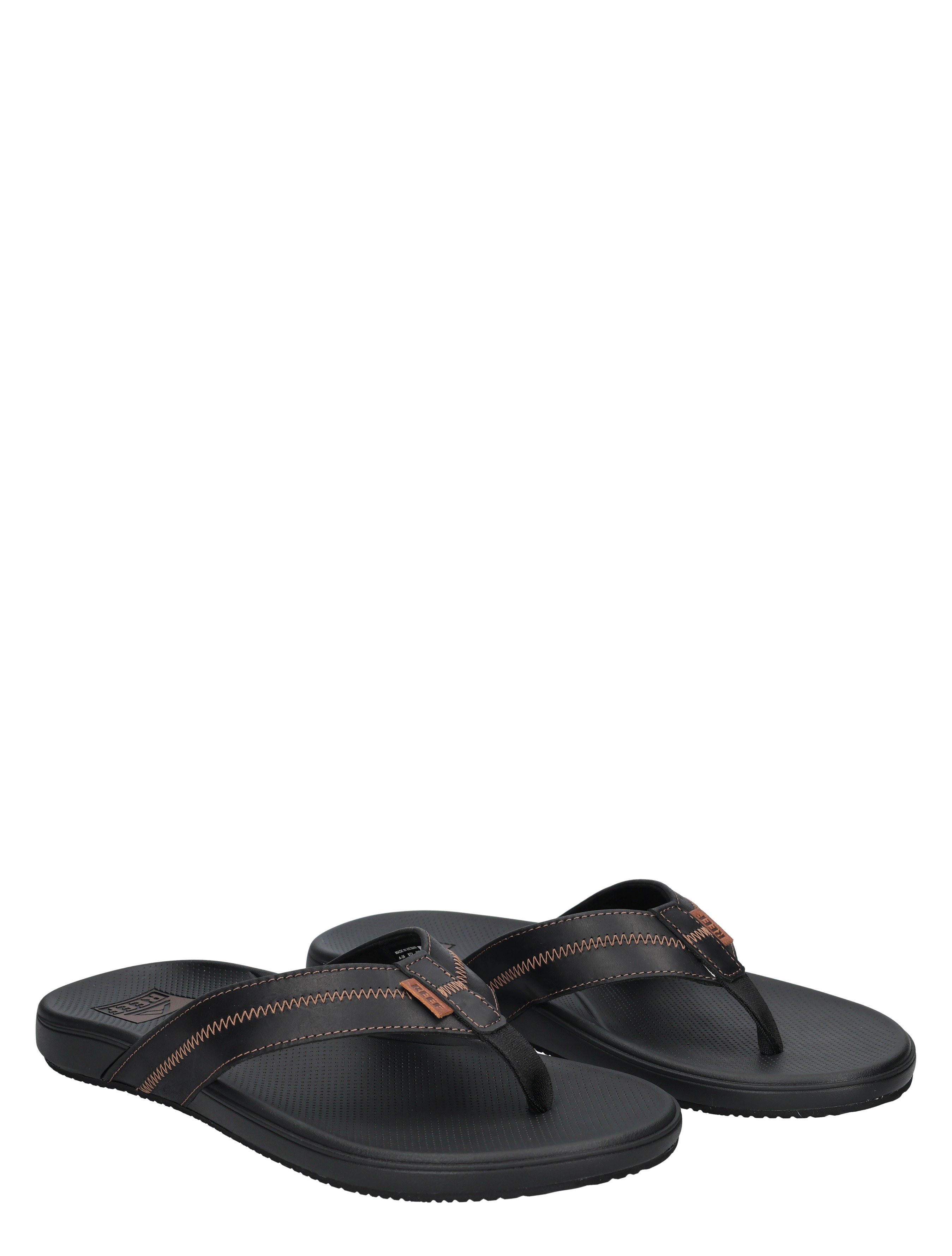 slippers, thong, flip-flops, zwart, stiksel