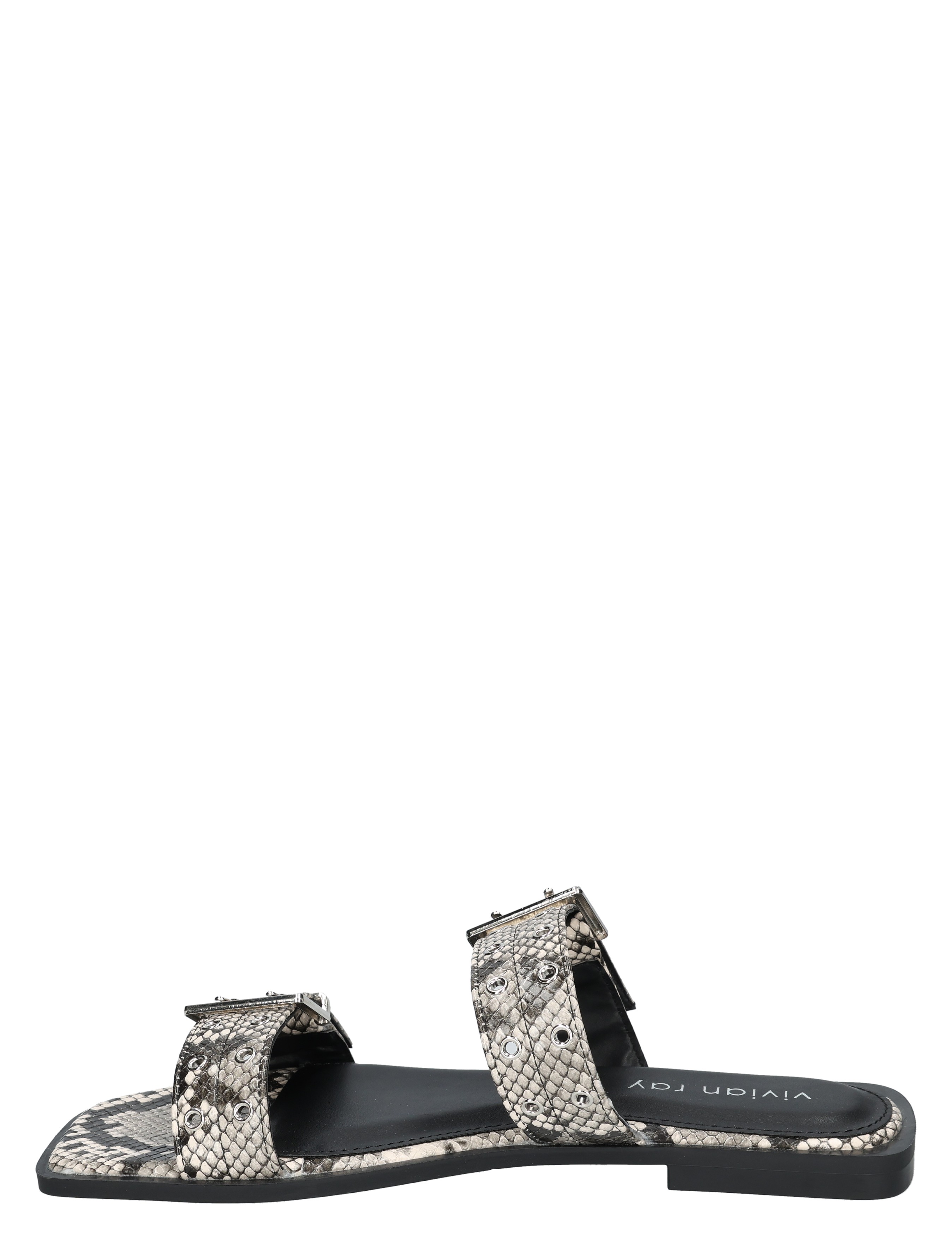 sandal, sandalen, dubbelband, slip-on, snake pattern