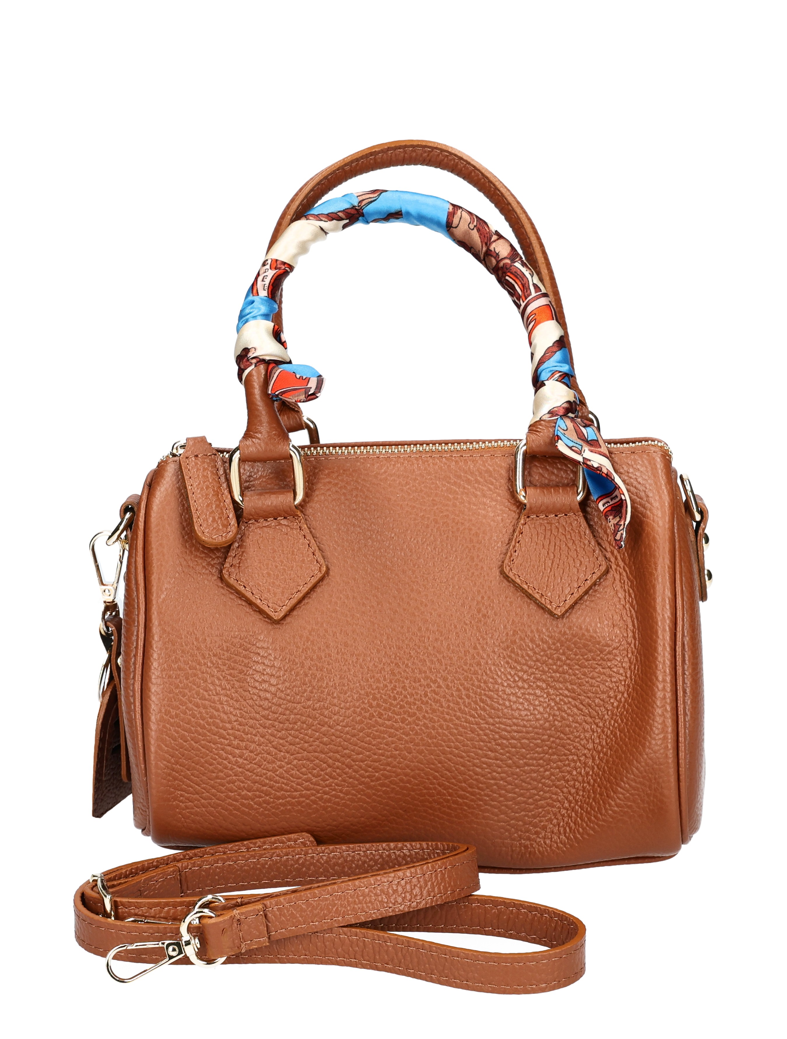 handbag, brown, grain leather, top-handle, shoulder strap