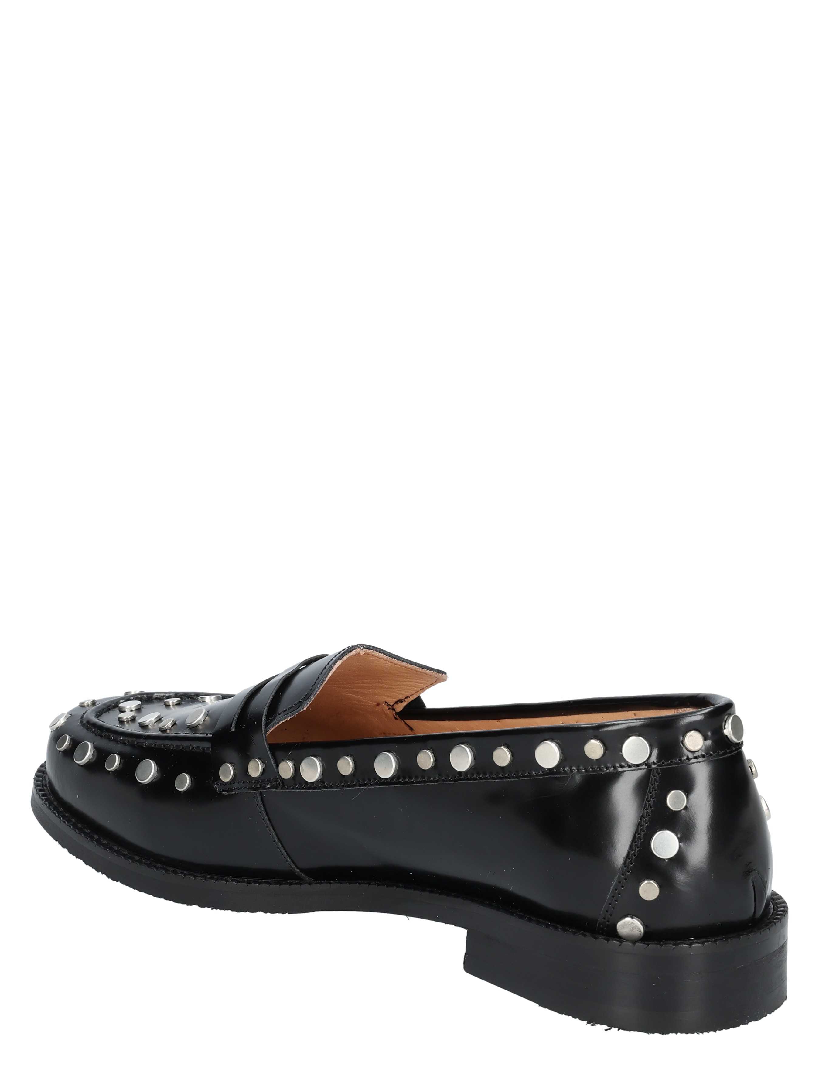 loafer, mocassin, leer, studs, zwarte schoenen