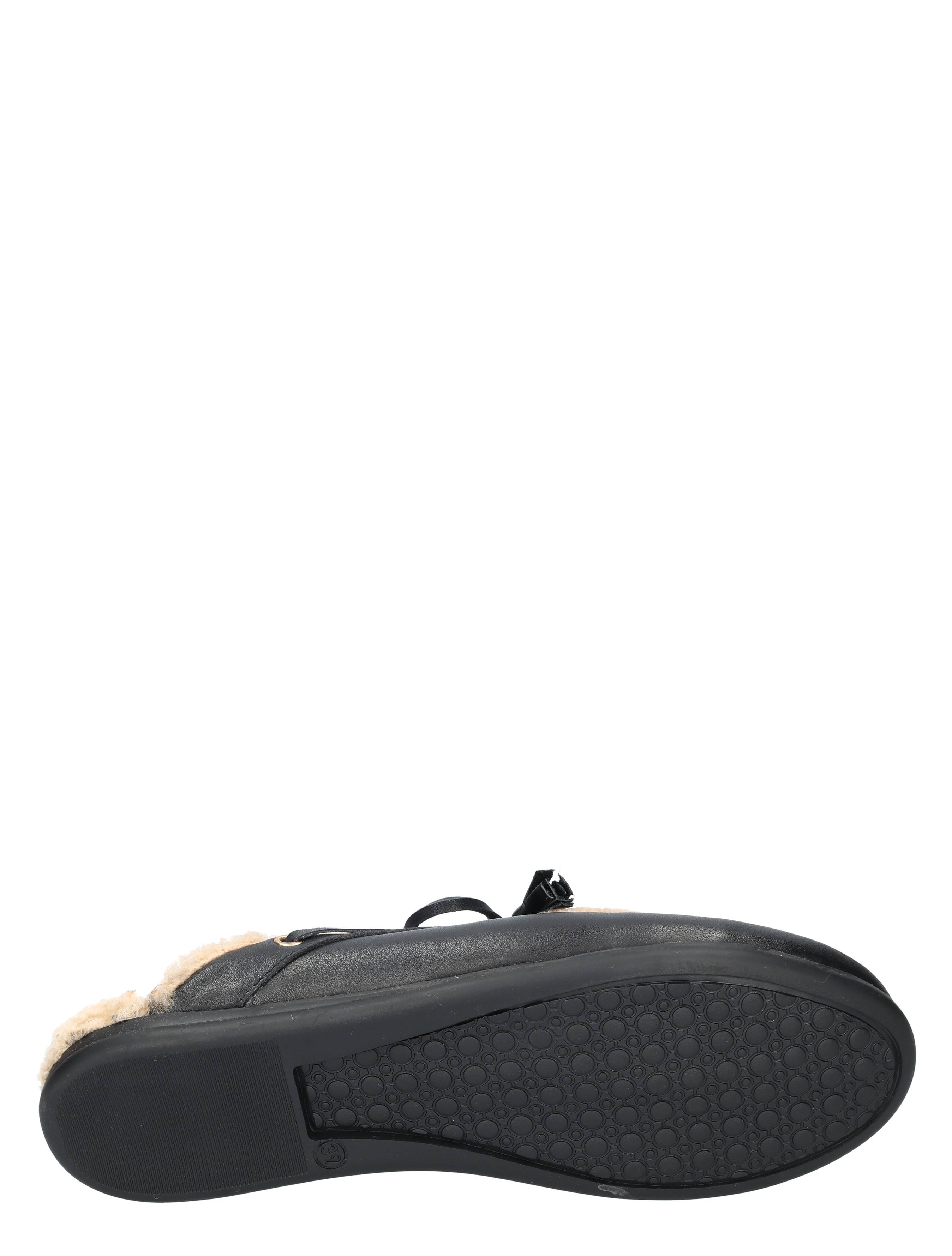 sandalen, rubberen zool, model met vacht, zwarte schoen, antislip zool
