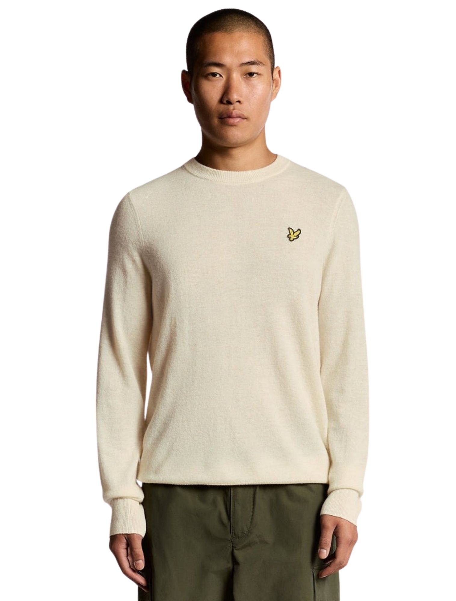 Lyle and Scott - Lamb Crew Neck Drop Cloth Marl - Heren - Truien & Sweaters - 48542_77_1