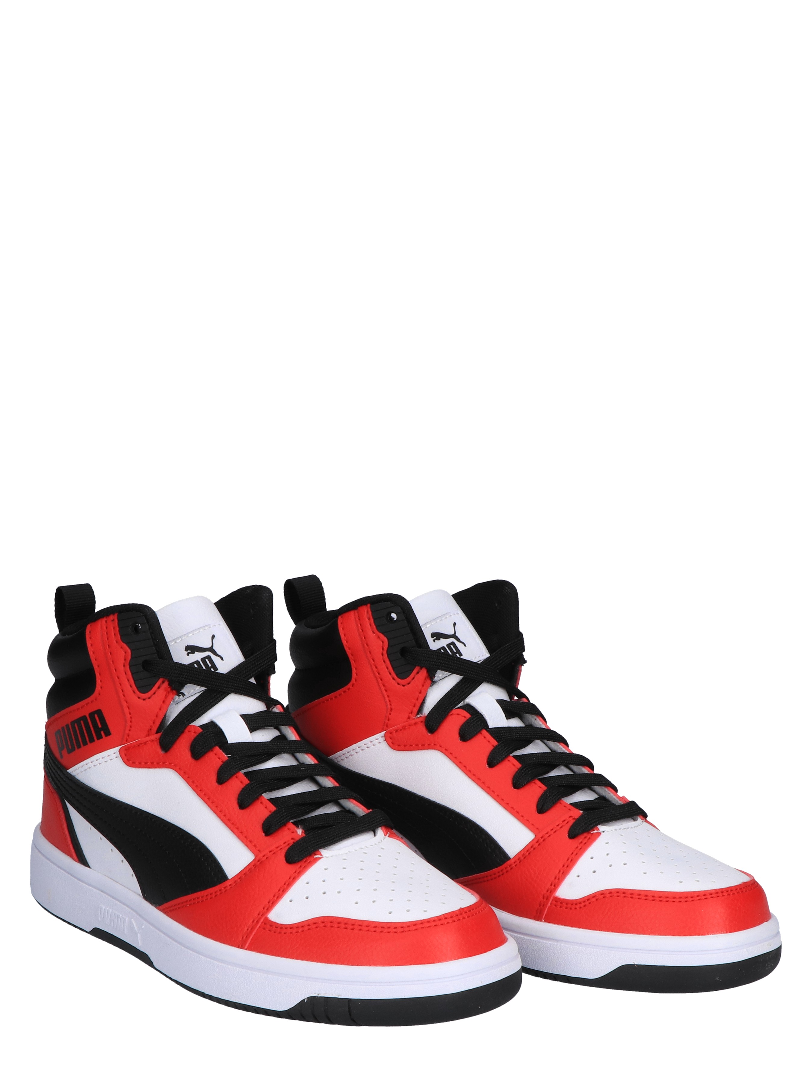 Puma - Rebound V6 Mid Jr White Black All Time - Meisjes - Jongens - Sneakers - Sneakers - Hoge Sneakers - Hoge Sneakers - 44977_84_5