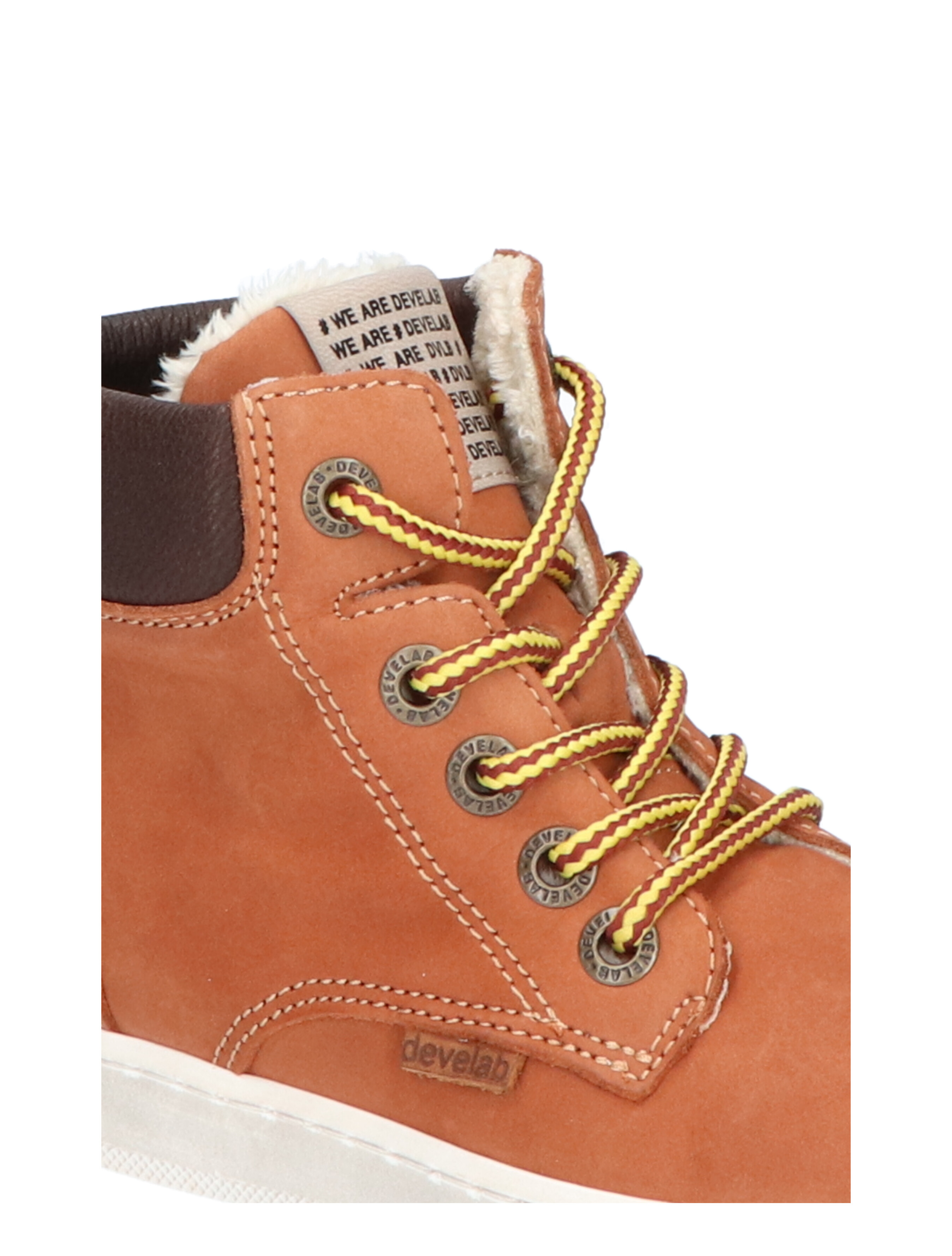 Develab - 41855 754 Cognac Nubuck - Meisjes - Jongens - Veter Boots - Boots - Boots - Veter Boots - 30486_22_5