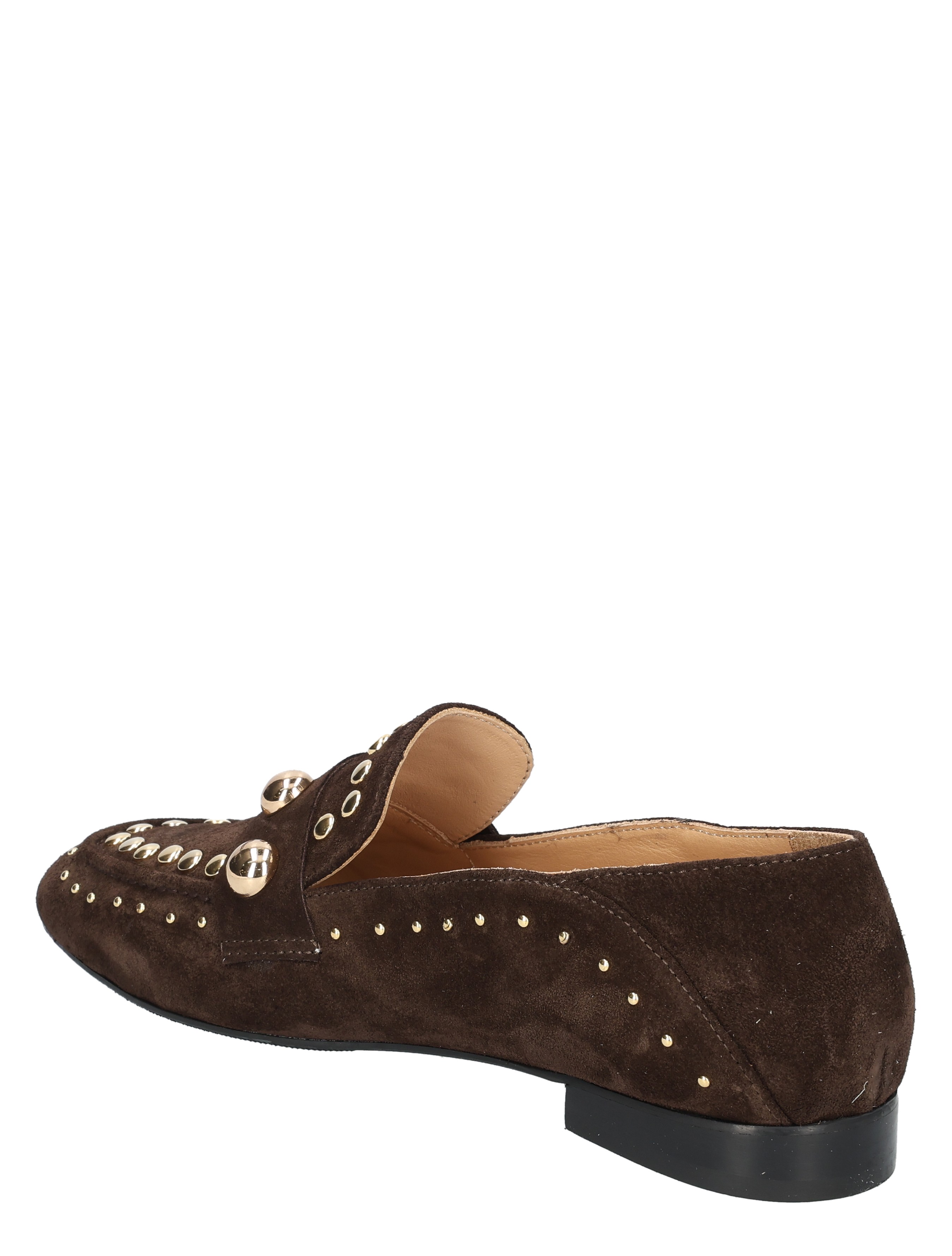 loafers, bruin, suede, studs, moccassin