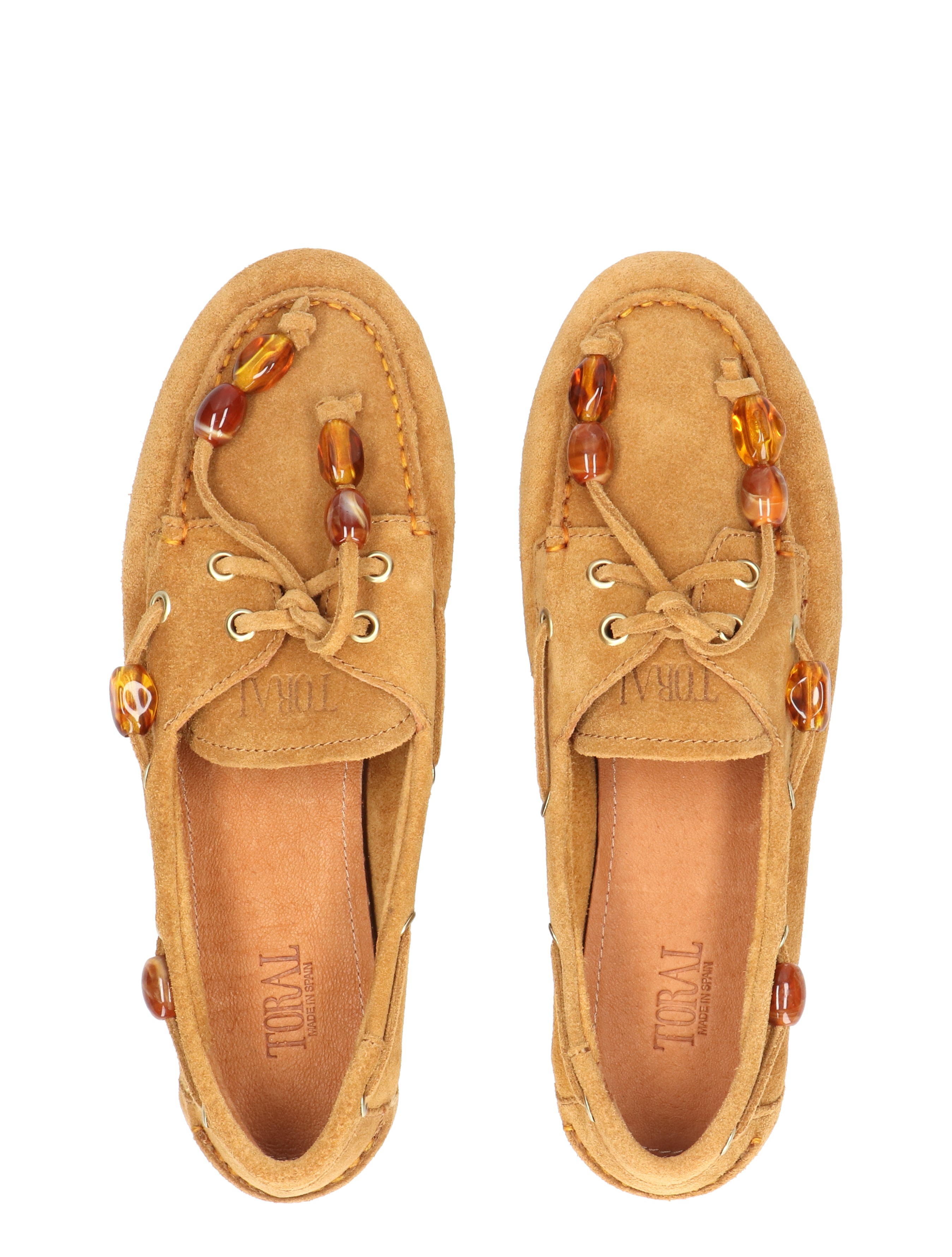 Toral Shoes - Nahua Suede Amber Stones Cognac - Dames - Loafers - 50928_22_7