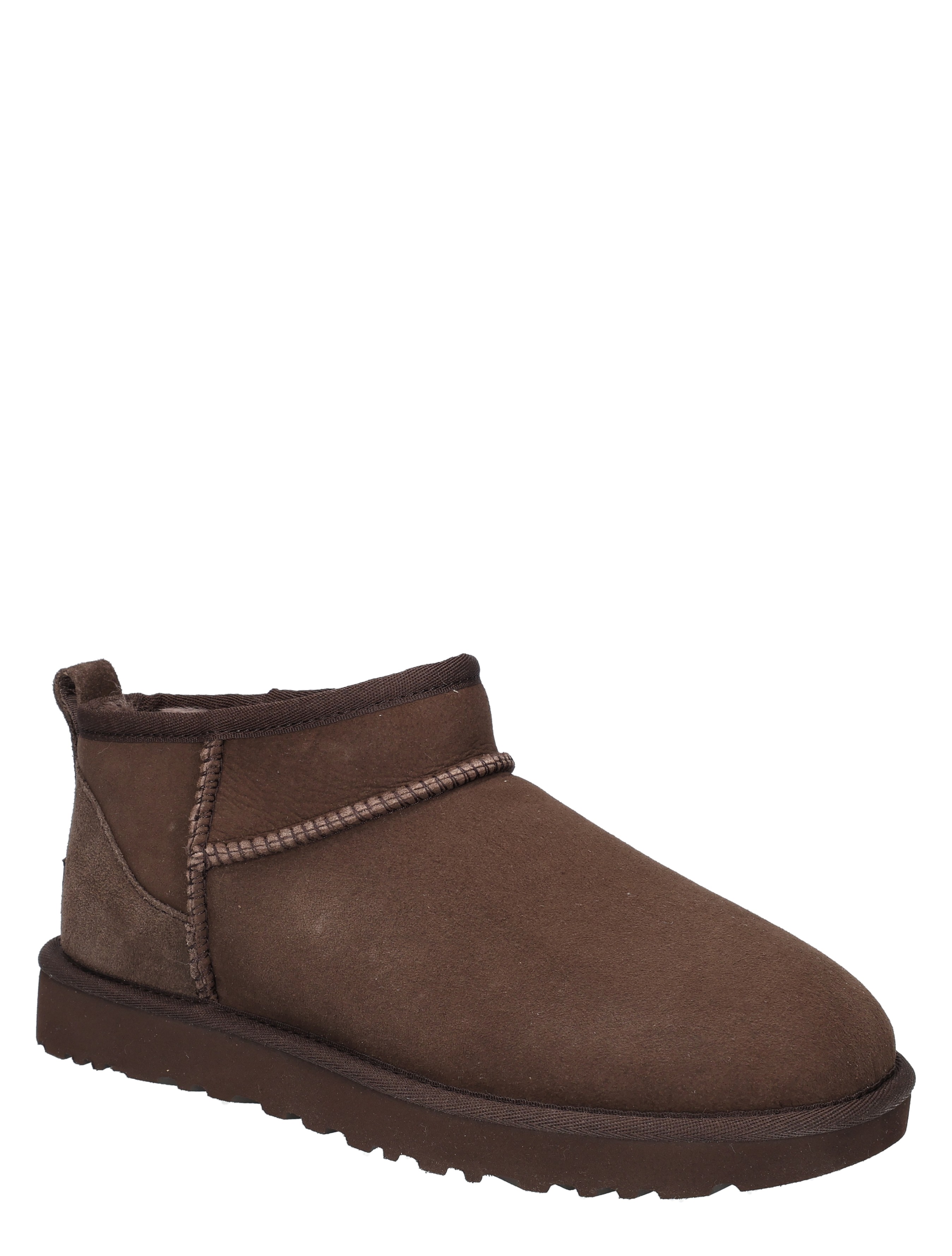laars, bruine kleur, suède, middenhoog, slip-on boot