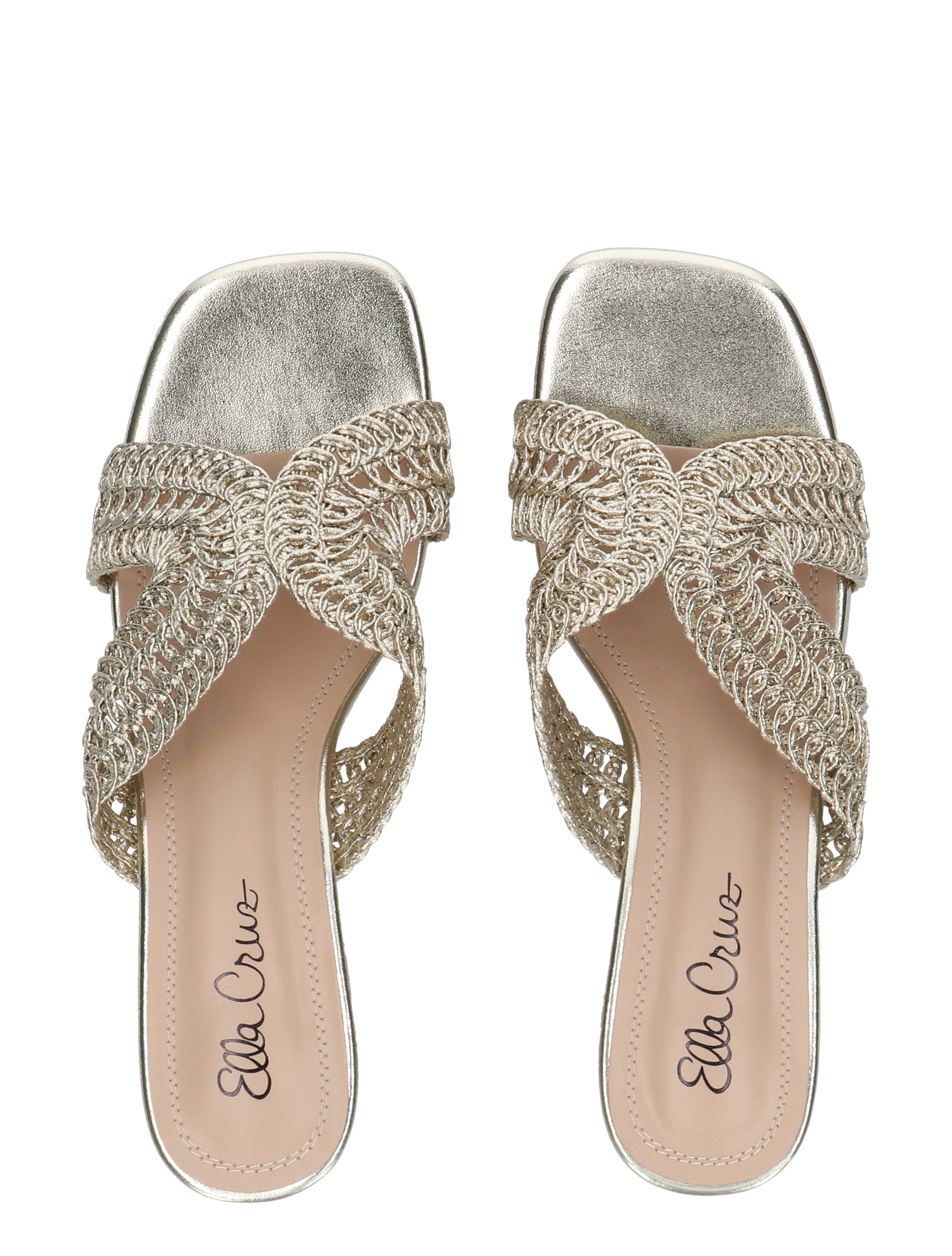 sandalen, open teen, geleider?, metallic, gebreid