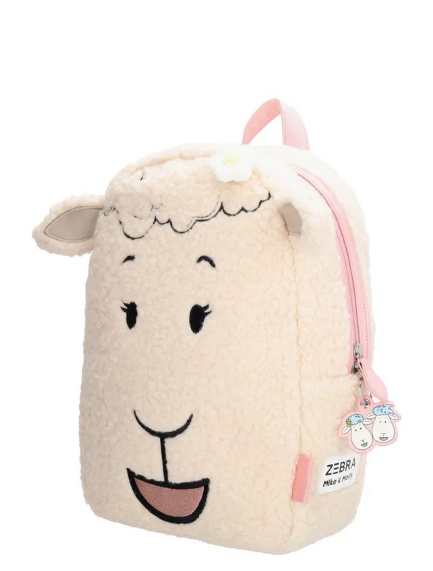 knuffelrugzak, funky rugzak, schapenontwerp, zachte fleece, schooltas