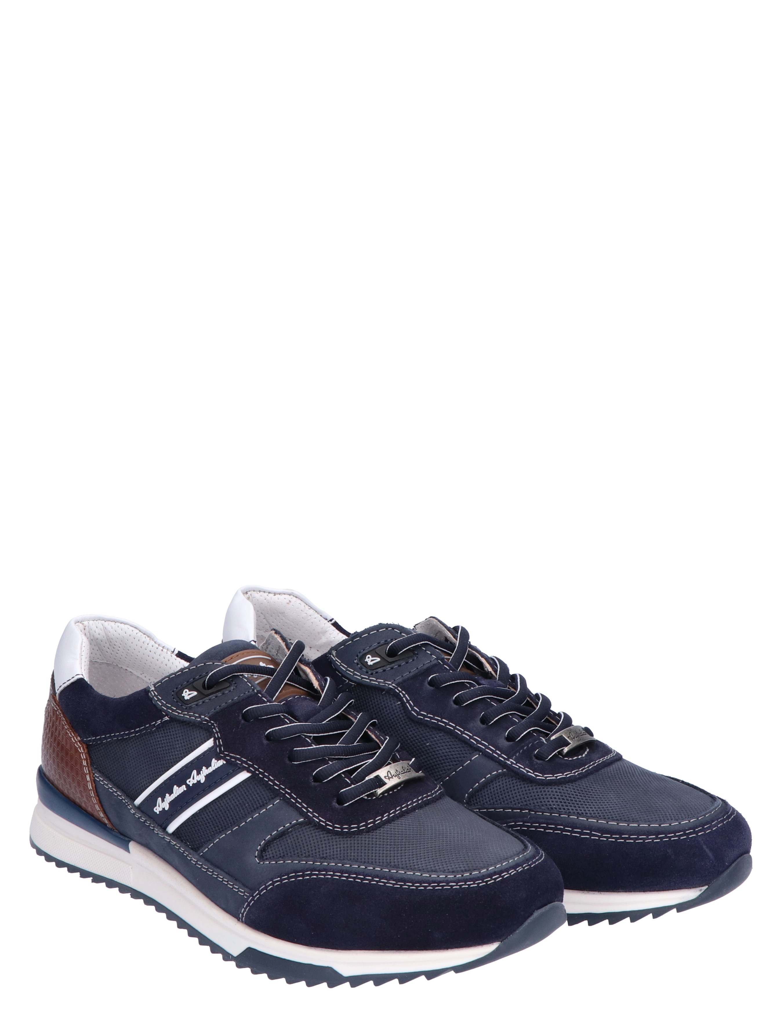 Australian - Filmon Mid Blue Cognac G-Wijdte - Heren - Veterschoenen - Casual Veterschoenen - Lage Sneakers - Sneakers - 44113_33_5
