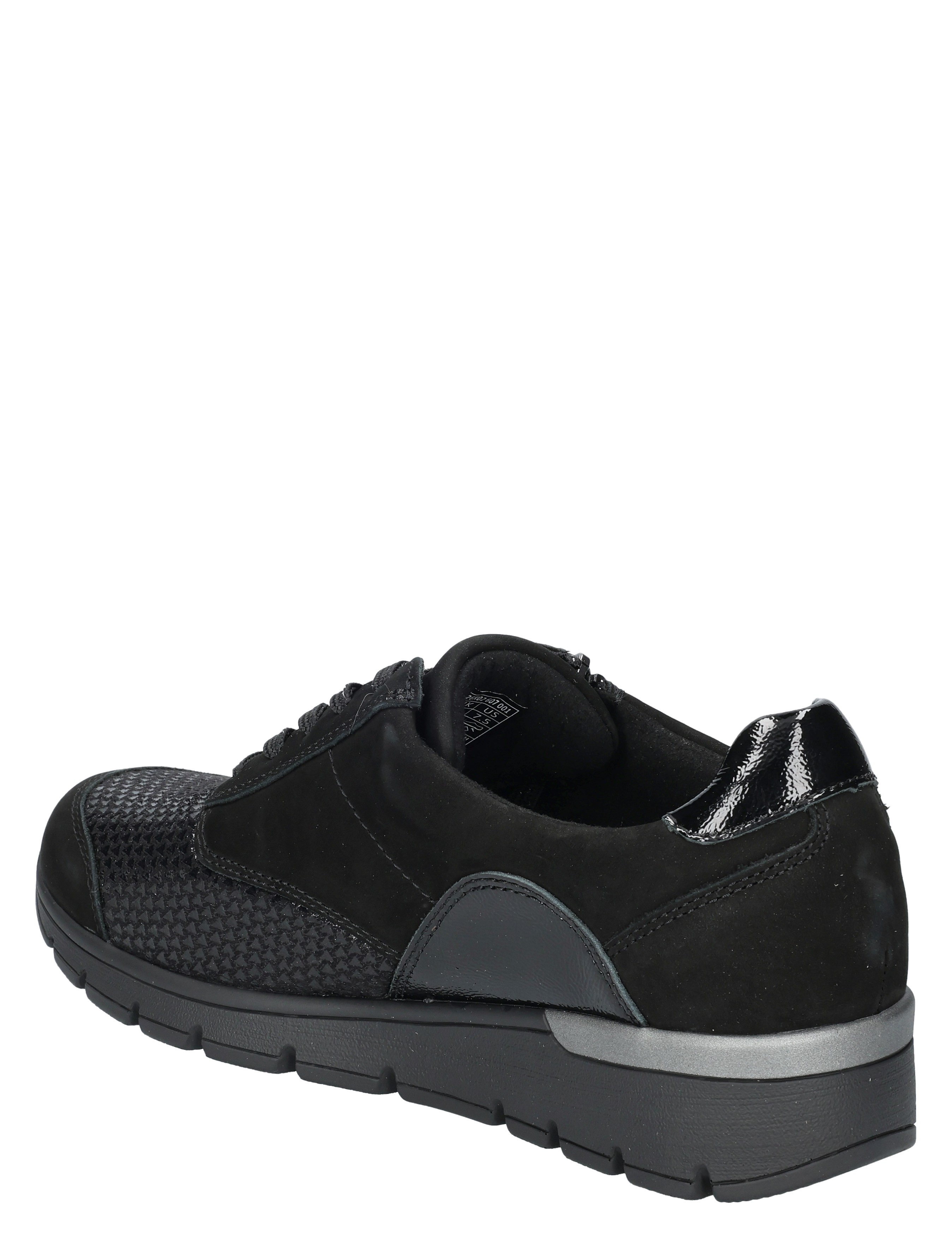 sneaker, zwart, mesh patroon, suède, rugzakkleur