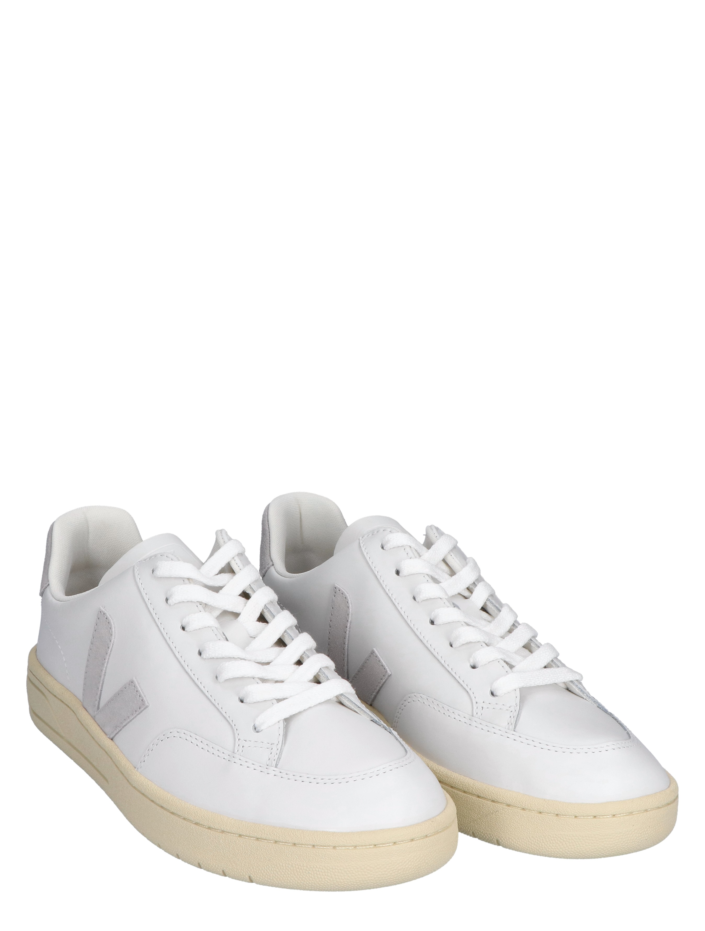 V-12 Men Leather White Grey
