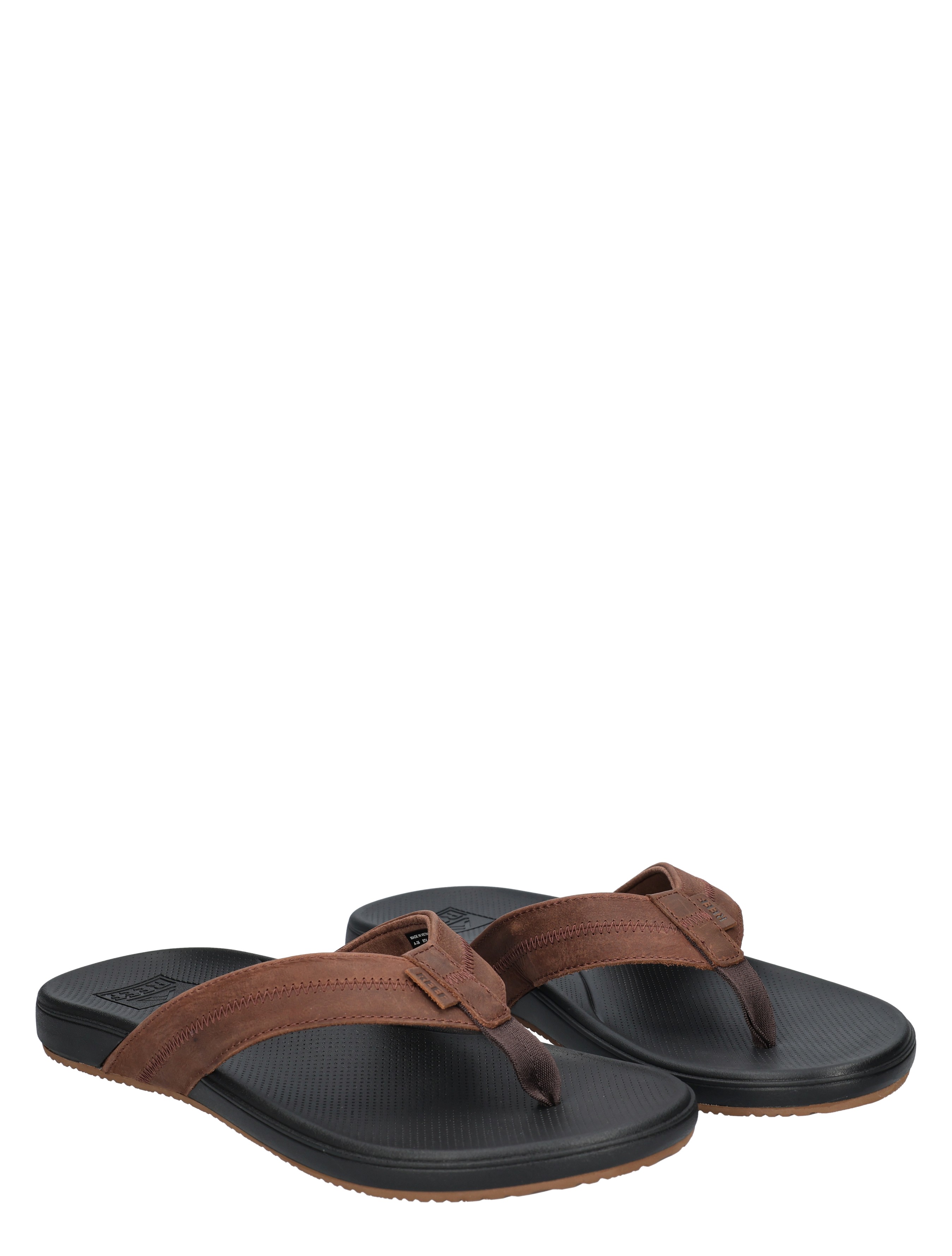 slippers, thong sandals, brown leather, rubber sole, flip-flops