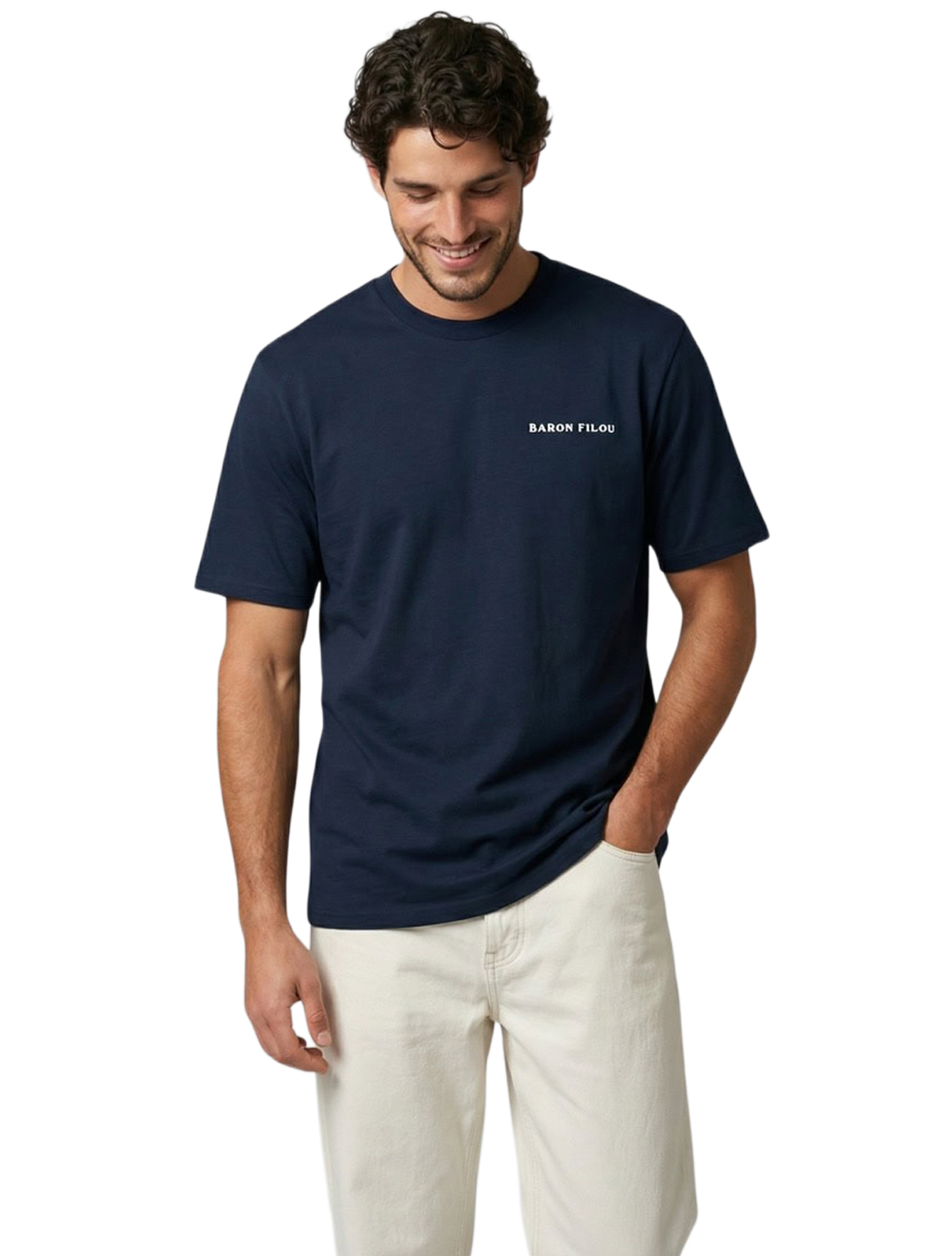 Baron Filou - Backprint The Sunset Millionaire Filou CLXVIII Navy Blue - Heren - T-Shirts & Polos - 50613_33_2